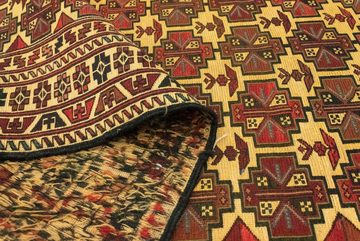 Wollteppich Kelim Afghan Teppich handgewebt gold, morgenland, rechteckig, Höhe: 4 mm, Kurzflor