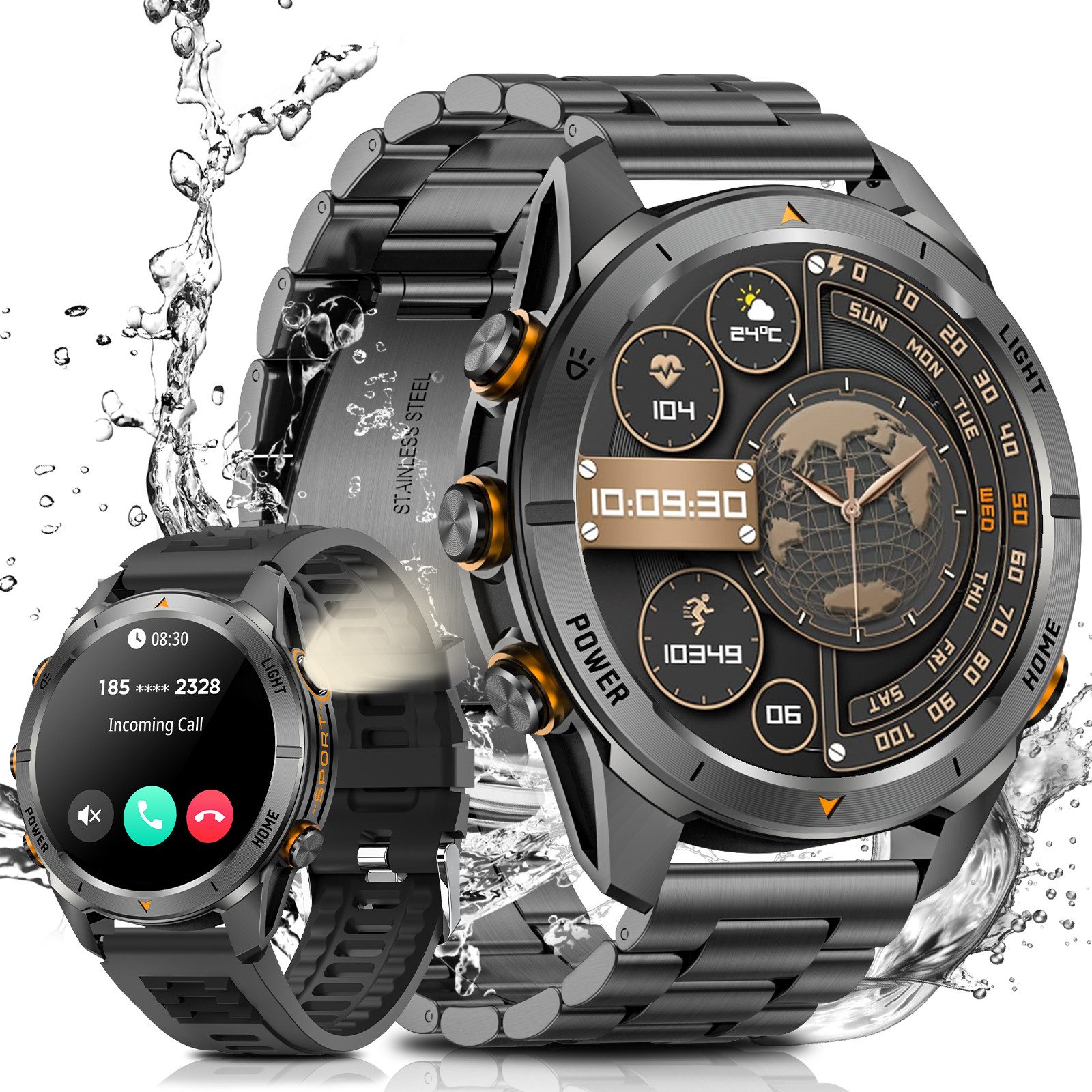 2025 Smartwatch für Herren mit 1,46" AMOLED-Display 800mAh großer Akku Smartwatch