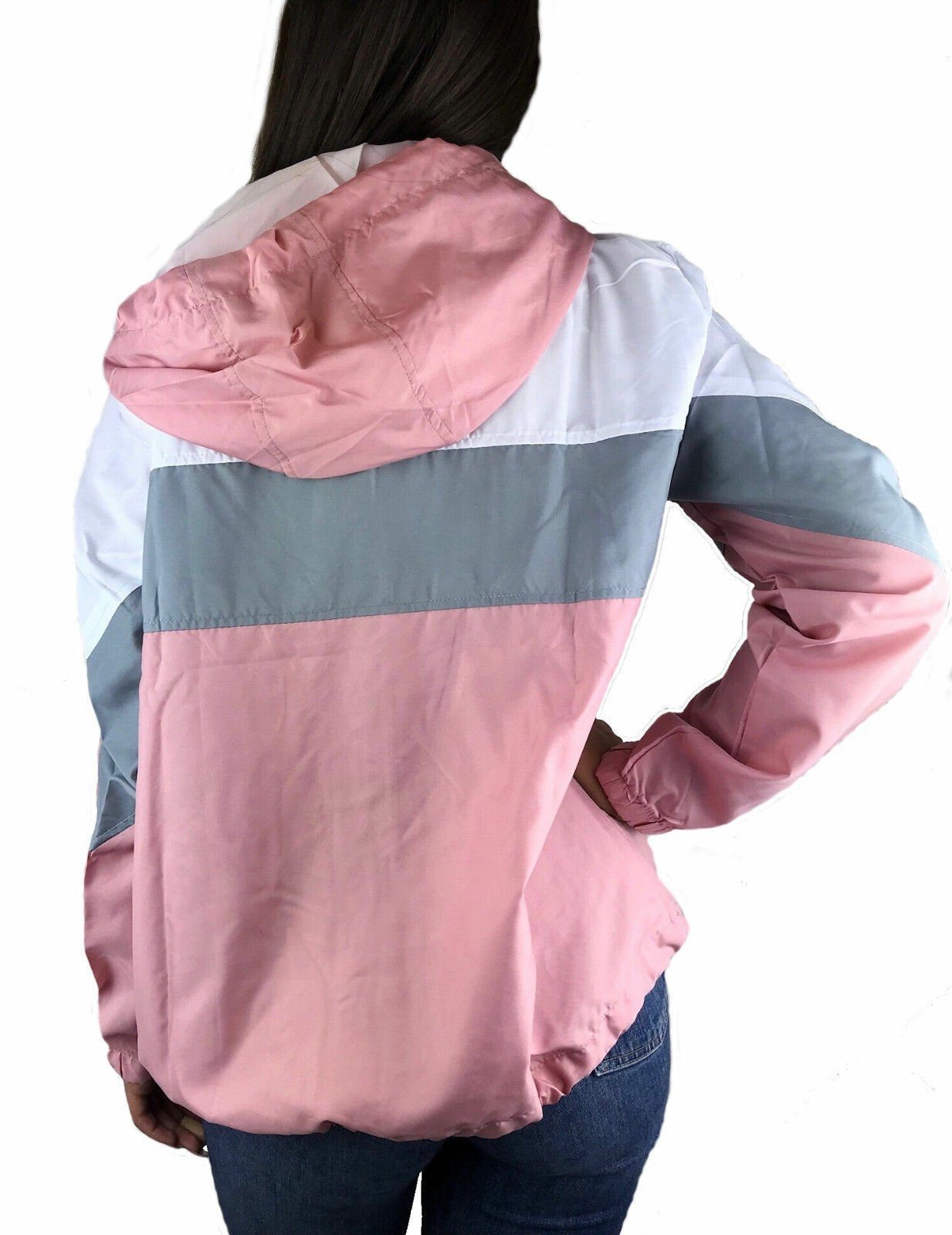 Worldclassca Windbreaker Worldclassca Damen Windbreaker Festival Jacke 90s Blouson Regen Kapuzenjacke Sport Hoodie Übergangsjacke Wasserabweisend XS-XL – Bild 3 von 4