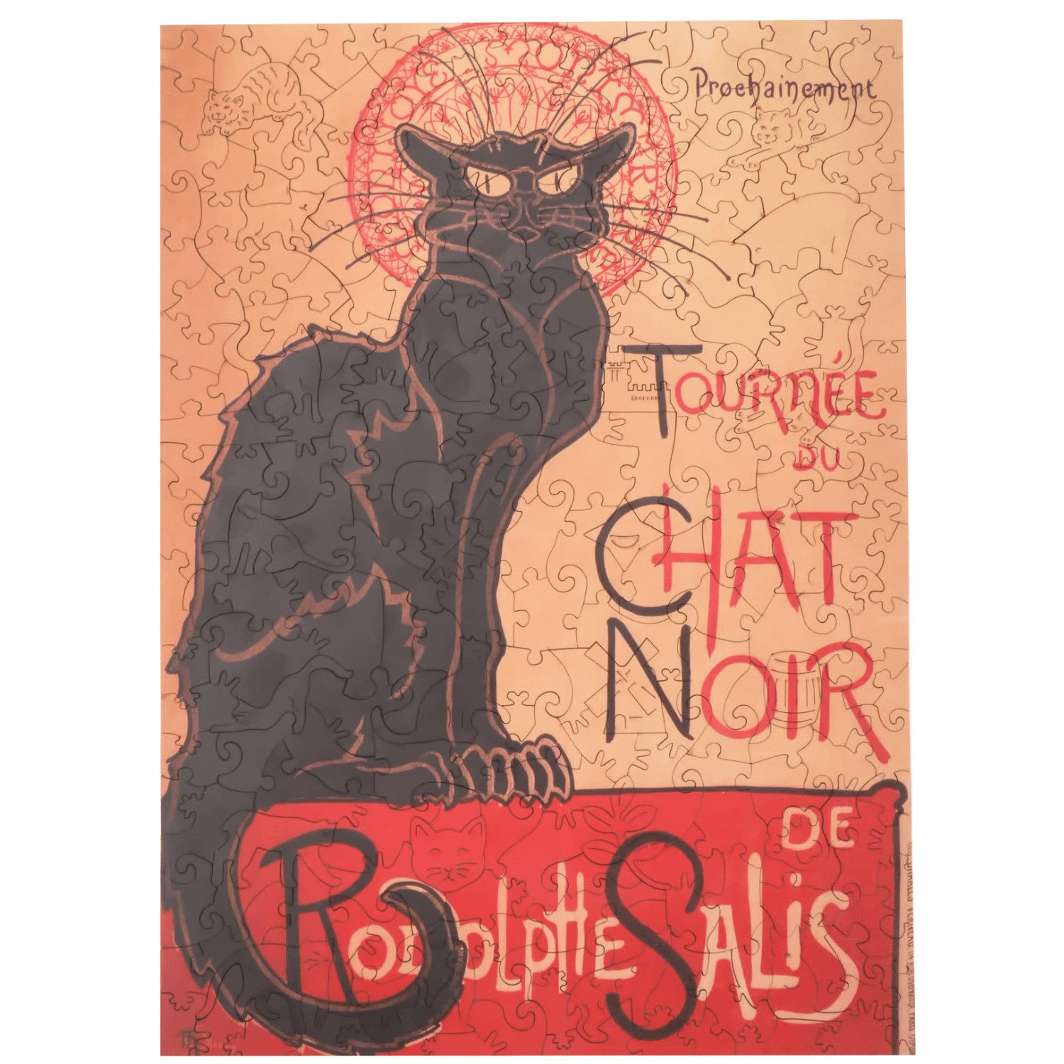 MagicHolz Puzzle Der schwarze Kater Théophile Alexandre Steinlen Holzpuzzle (2D), 250 Puzzleteile, Künstler: Théophile Alexandre Steinlen