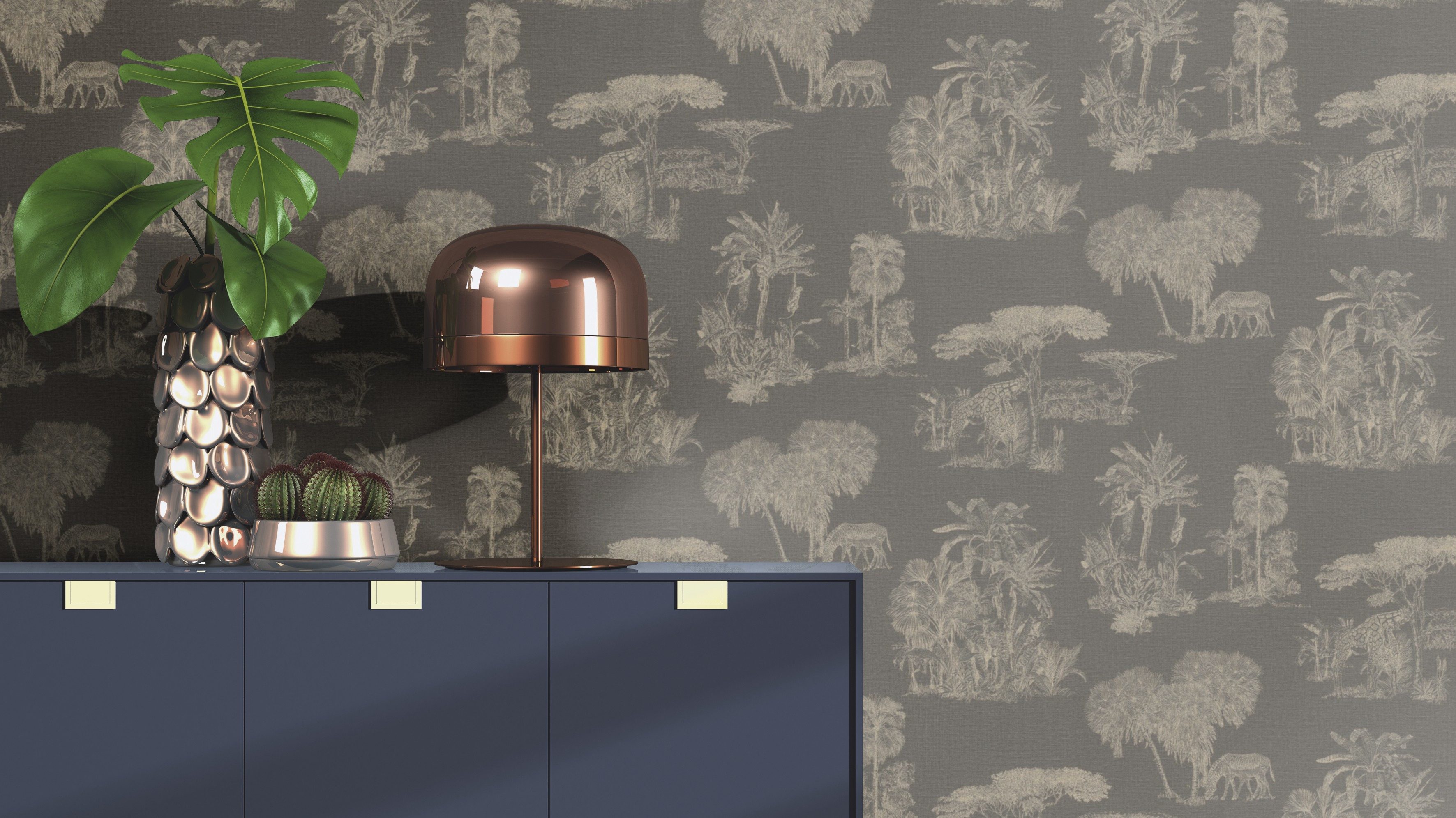 Rasch Vliestapete Vliestapete Lirirco 555035, strukturiert, Antikoptik