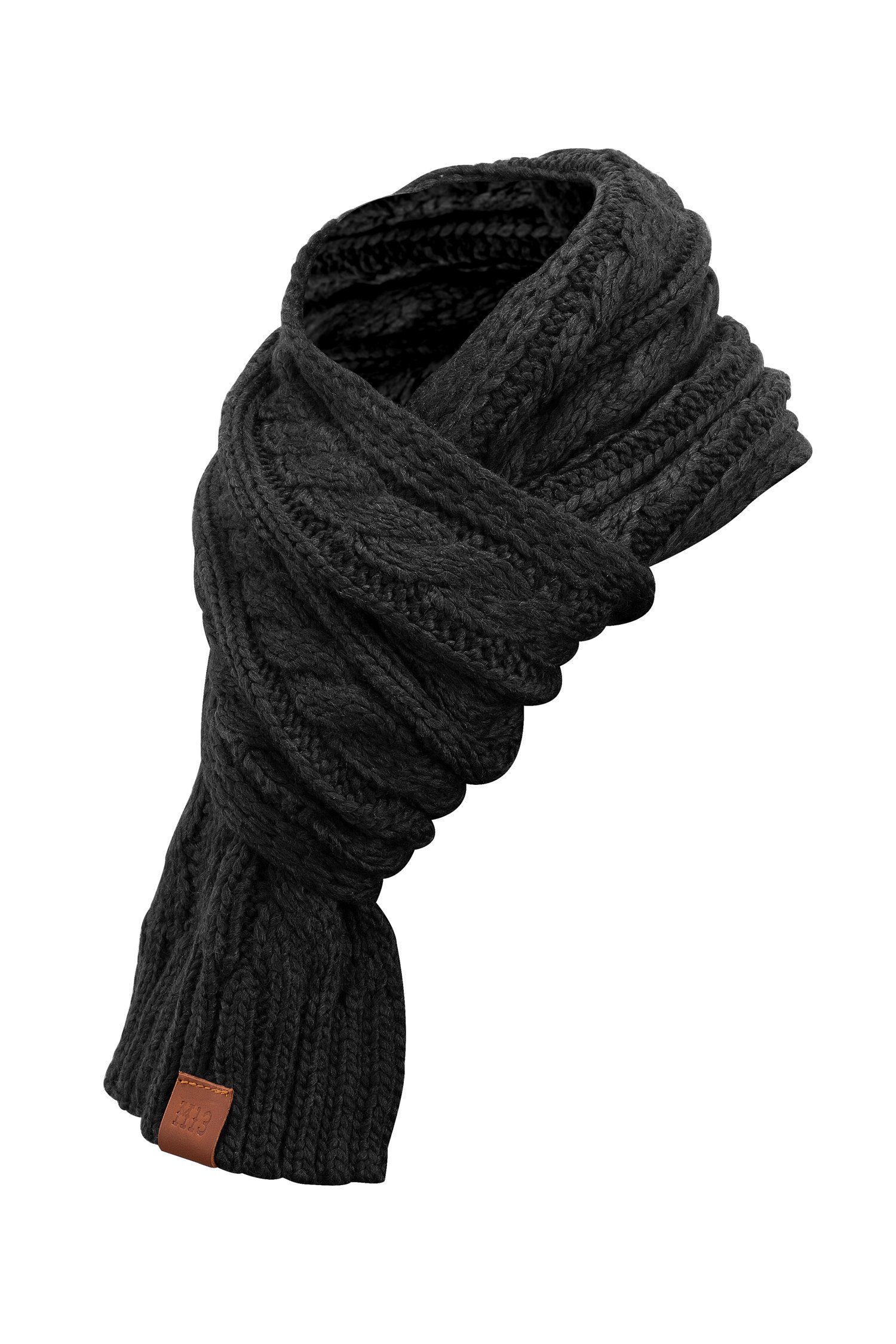 Manufaktur13 Strickschal Rough Knit Scarf - Strickschal/ Langschal mit Lede günstig online kaufen