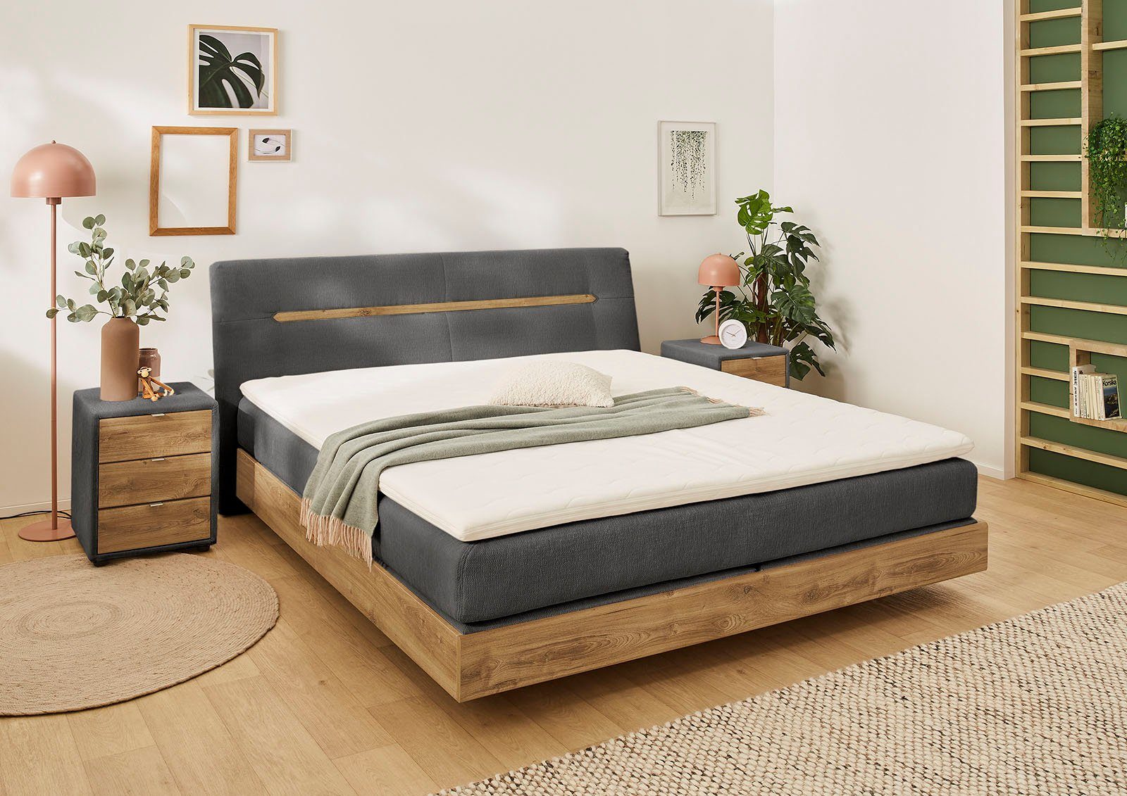 Jockenhöfer Gruppe Boxspringbett Hetty erhältlich in der Размер 180x200cm, schwebende Optik, 7-Zonen-Matratze, Topper, mehrere Härtegrade wählbar