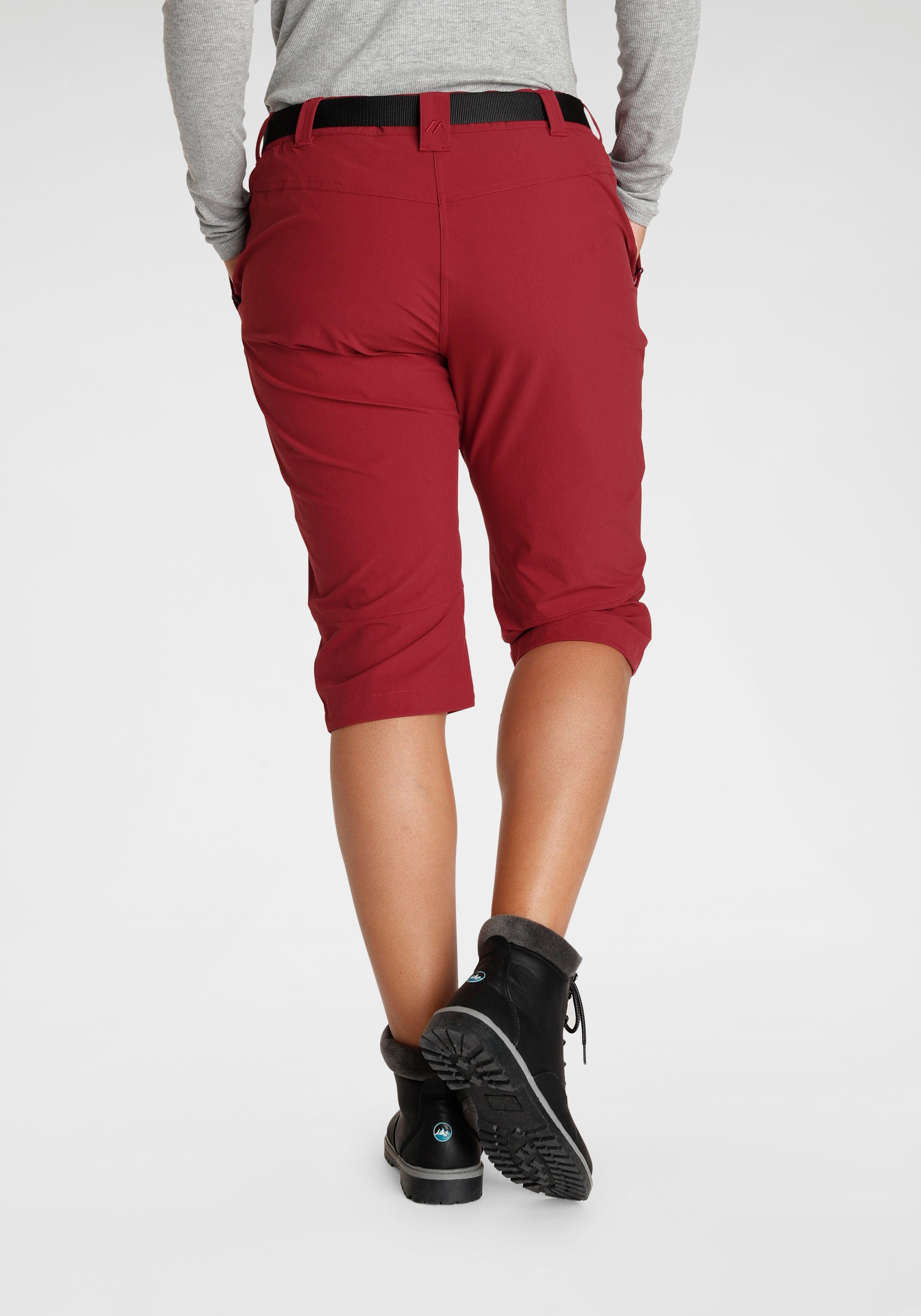 Maier Sports Caprihose (Set, in Gürtel) erhältlich 4-Wege-Stretch, rost-rot auch 2-tlg., Größen großen