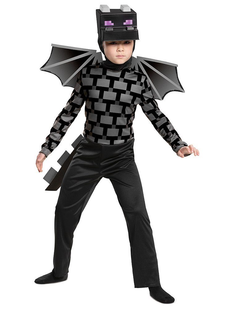 Metamorph Kostüm Minecraft – Enderdrache Classic Kostüm für Kinder, Macht Dich zum mächtigsten Gegner in der Minecraft-Welt!