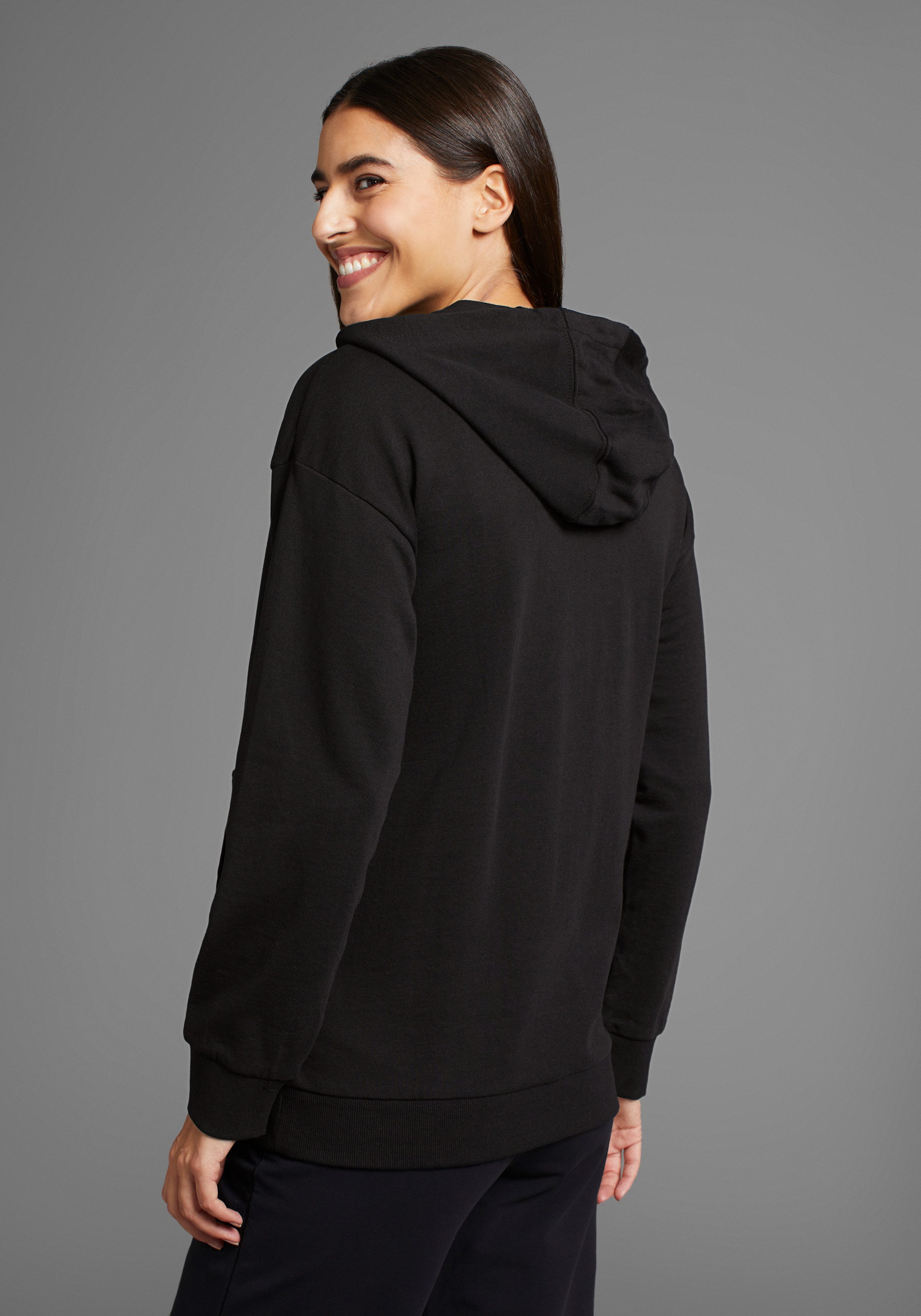 Neun Monate Umstandssweatshirt Stillsweatshirt für Schwangerschaft und Stillzeit Kapuzen-Sweatshirt mit praktischem Verschluss