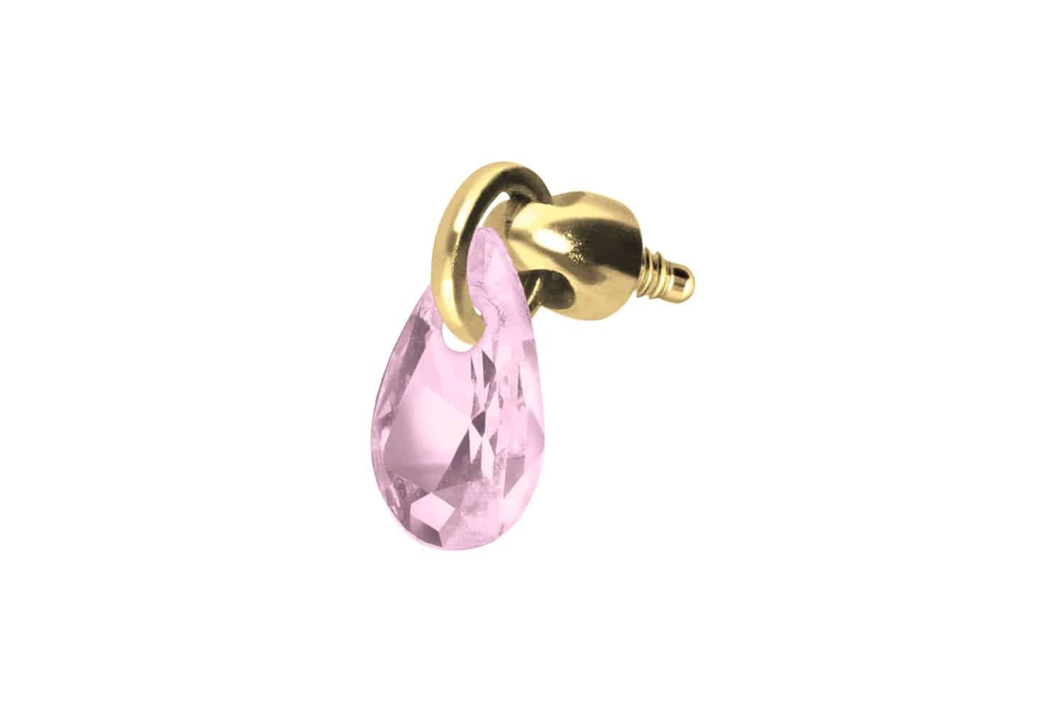 Farbe: Goldfarben + Kristall: Rosa