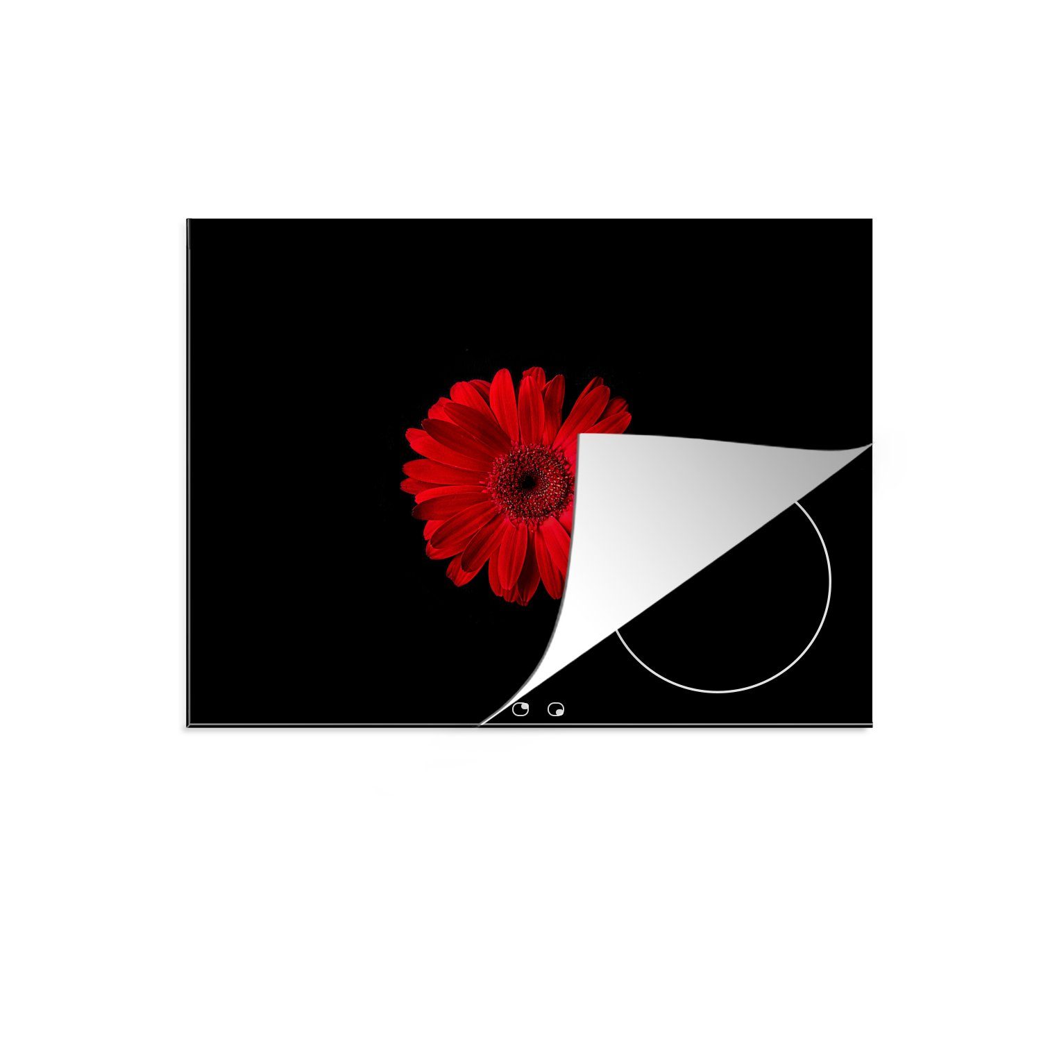 MuchoWow Herdblende-/Abdeckplatte Blume - Rot - Makro, Vinyl, (1 tlg), 71x52 cm, Induktionskochfeld Schutz für die küche, Ceranfeldabdeckung