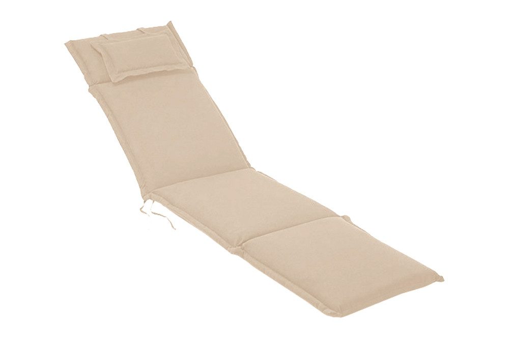 riess-ambiente Liegenauflage ROG 45x186cm beige – Sitzkissen, Polster-Auflage, (Einzelartikel, 1 St), bequemes Outdoor-Auflagekissen – ideal für Deckchair & Gartenliege