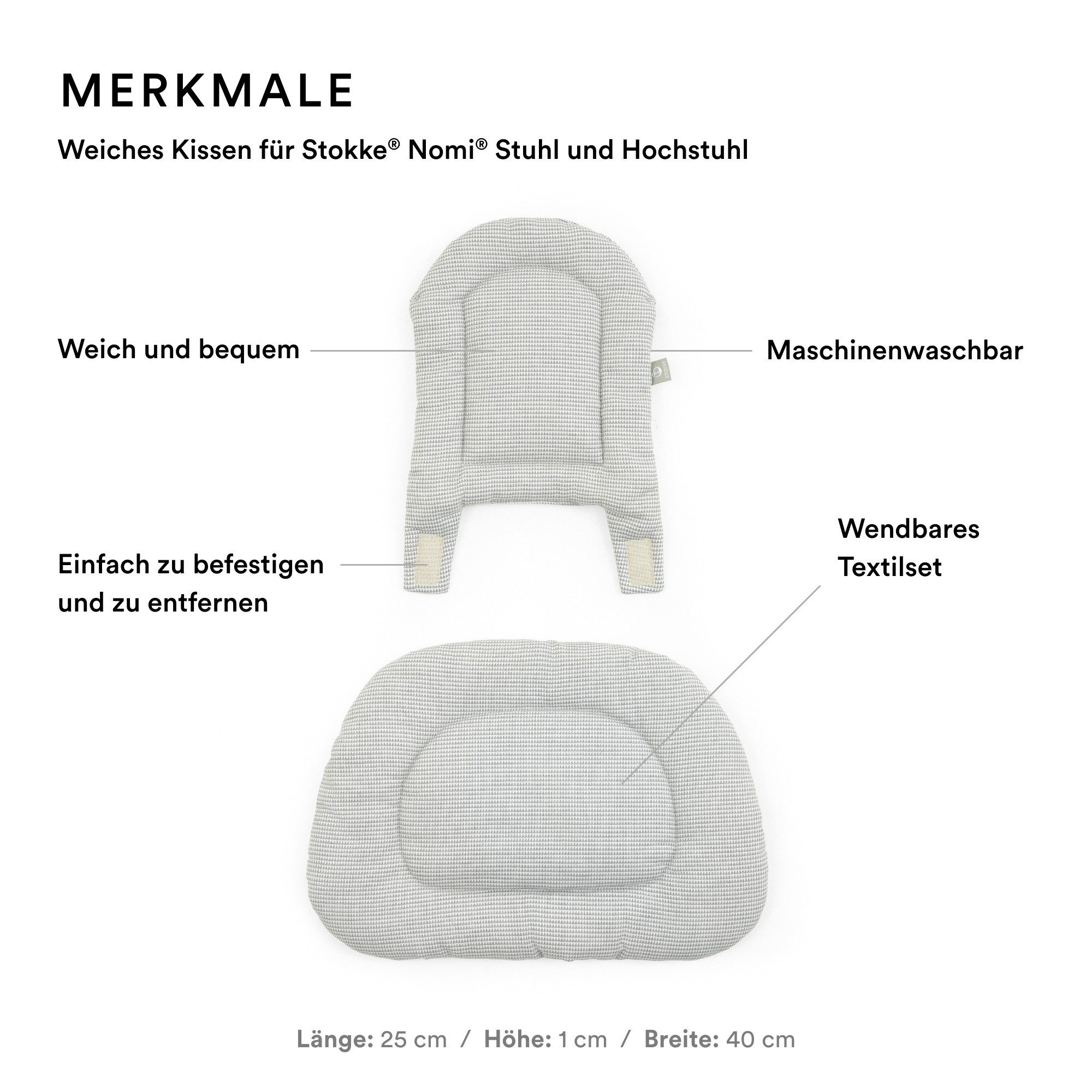 Stokke Hochstuhlauflage Nomi® Kissen, Weiches Kissen für Stokke® Nomi® Stuh günstig online kaufen