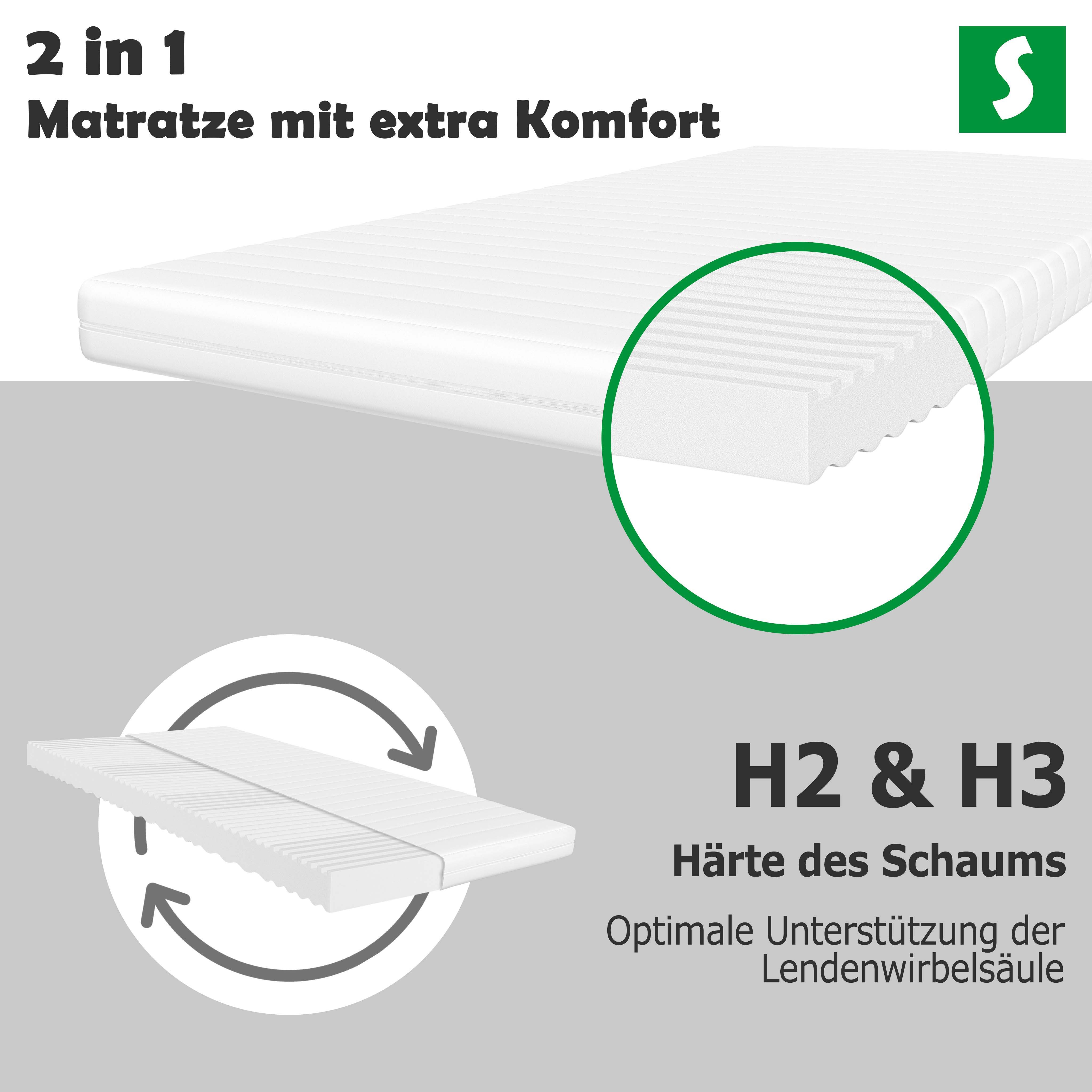 Kaltschaummatratze 15 cm hoch, H2/H3, 7-Zonen Matratze, Allergikerfreundlich, Schlaftroll, 15 cm hoch, 140x200 cm, 90x200 cm, 180x200 cm und weiteren größen – Bild 4 von 5