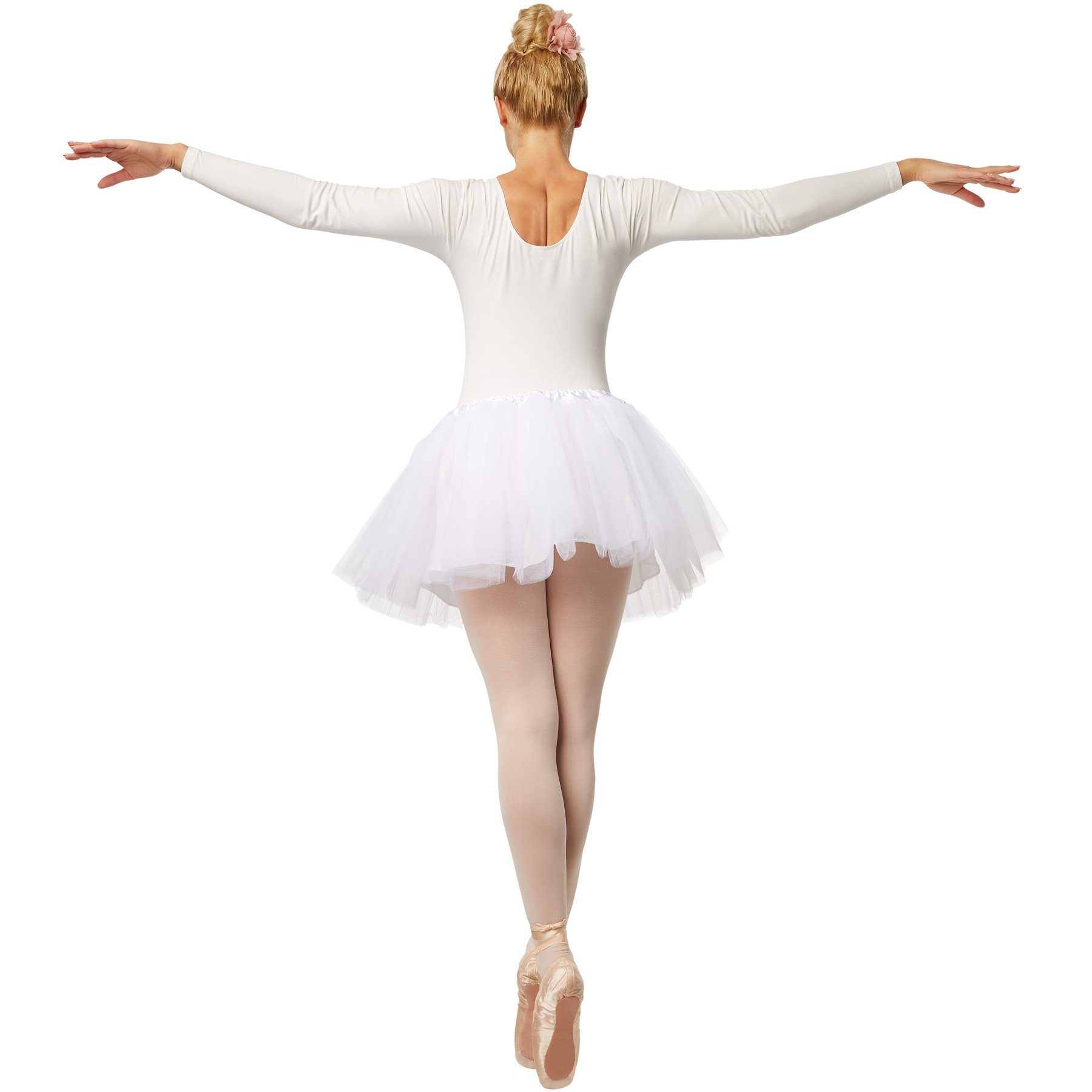 dressforfun Minirock Ballettrock, Tutu aus 3-lagigen Tüll, Angenehm dank Gummizug (Tutu, Konfektionsgröße XXL in weiß) Mit eingenähtem Satinunterrock, Schönes F – Bild 3 von 5