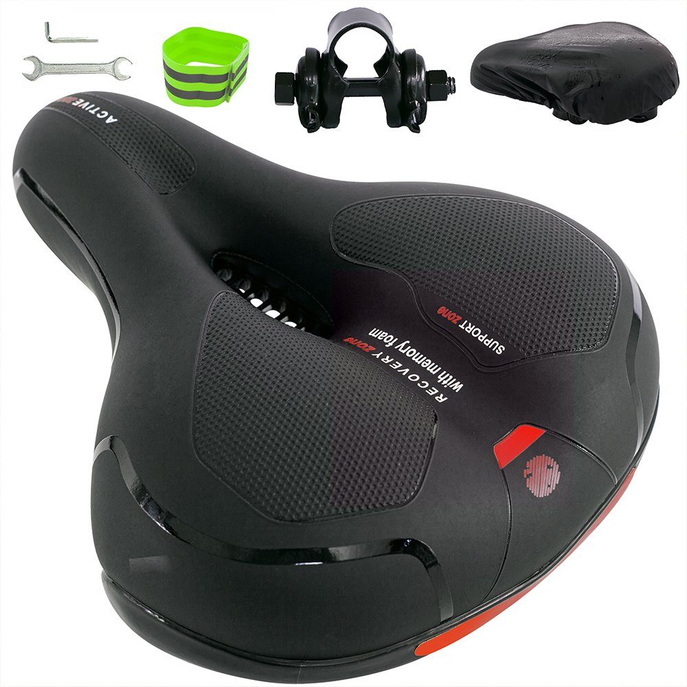 Fahrradsattel Ergonomischer Fahrradsattel Stahl mit Gel Memory-Schaum Mountainbike