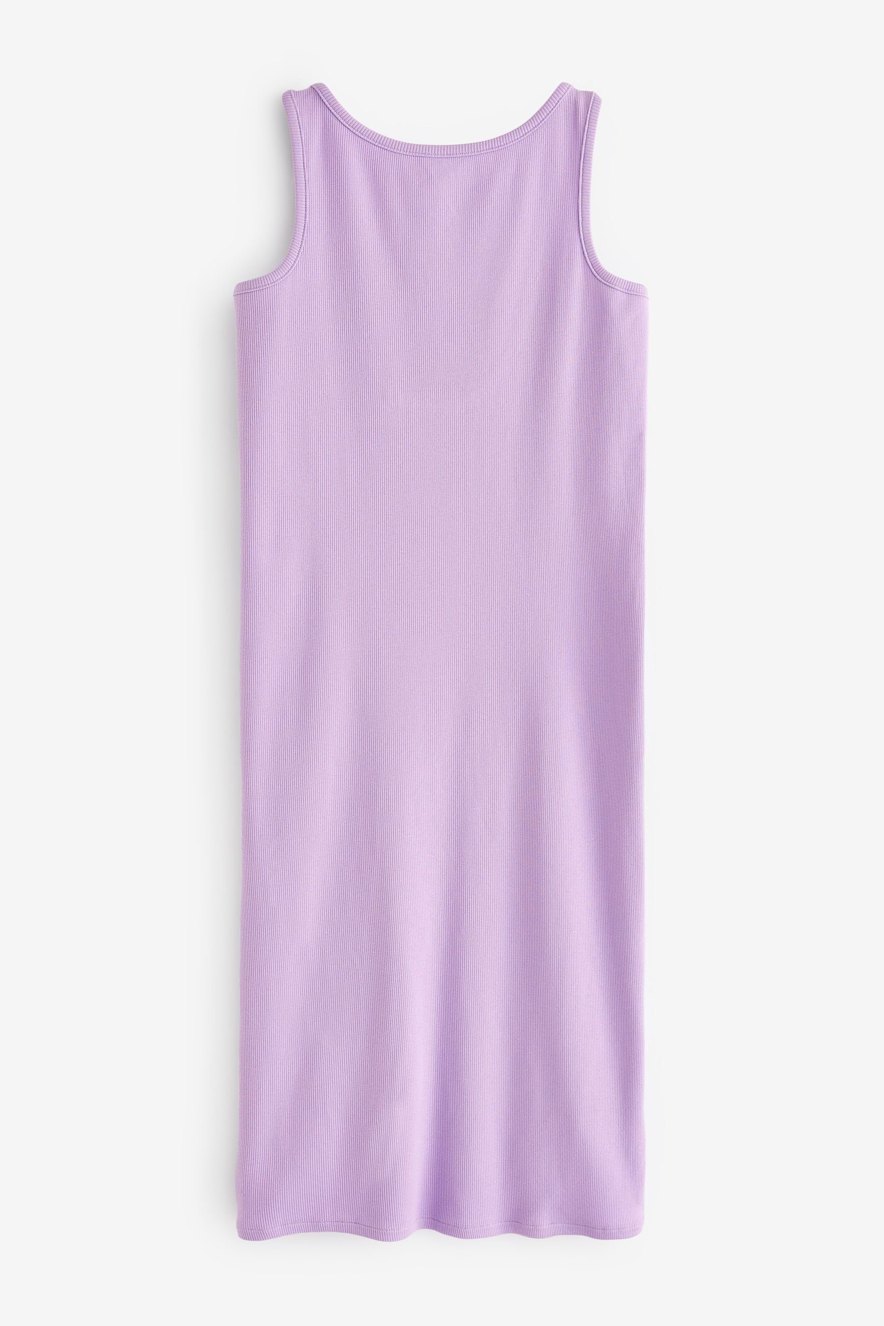 Next Minikleid Geripptes Minikleid aus Jersey (1-tlg) Lilac Purple