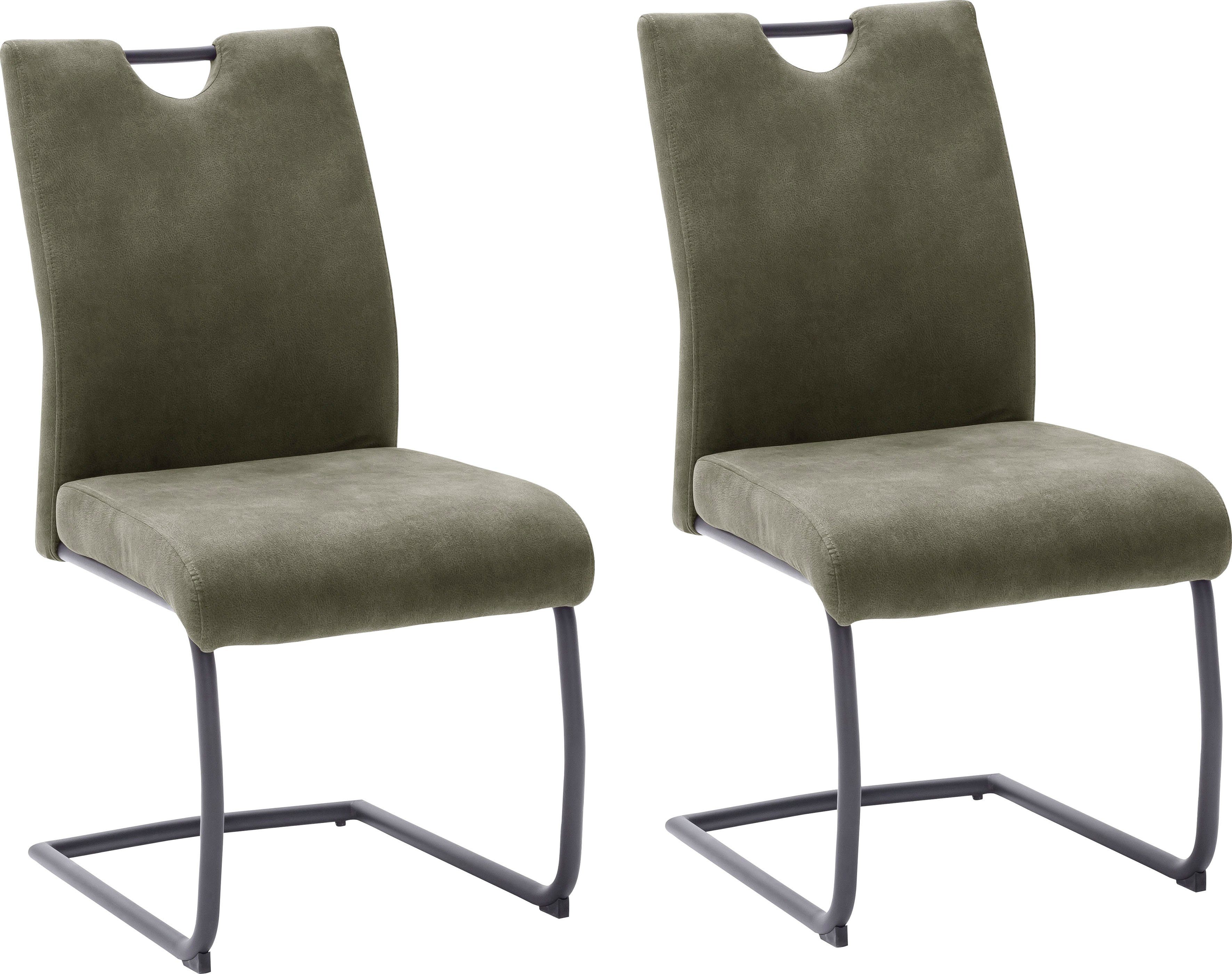 MCA furniture Freischwinger Acroma, Belastbar bis maximal 150 kg mit Griffloch Olive | Freischwinger