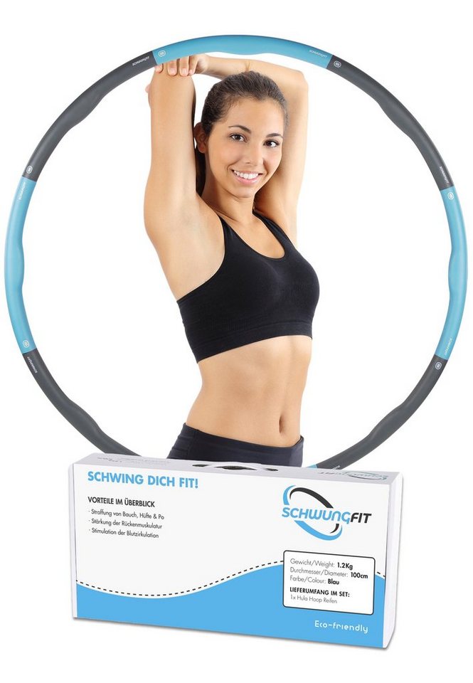 Schwungfit Hula-Hoop-Reifen 1,2Kg Wellendesign, 100cm Durchmesser, Gelenke  mit Schaumstoff Polster, HOMEGYM - Dein Trainingsgeräte für Zuhause und  unterwegs!