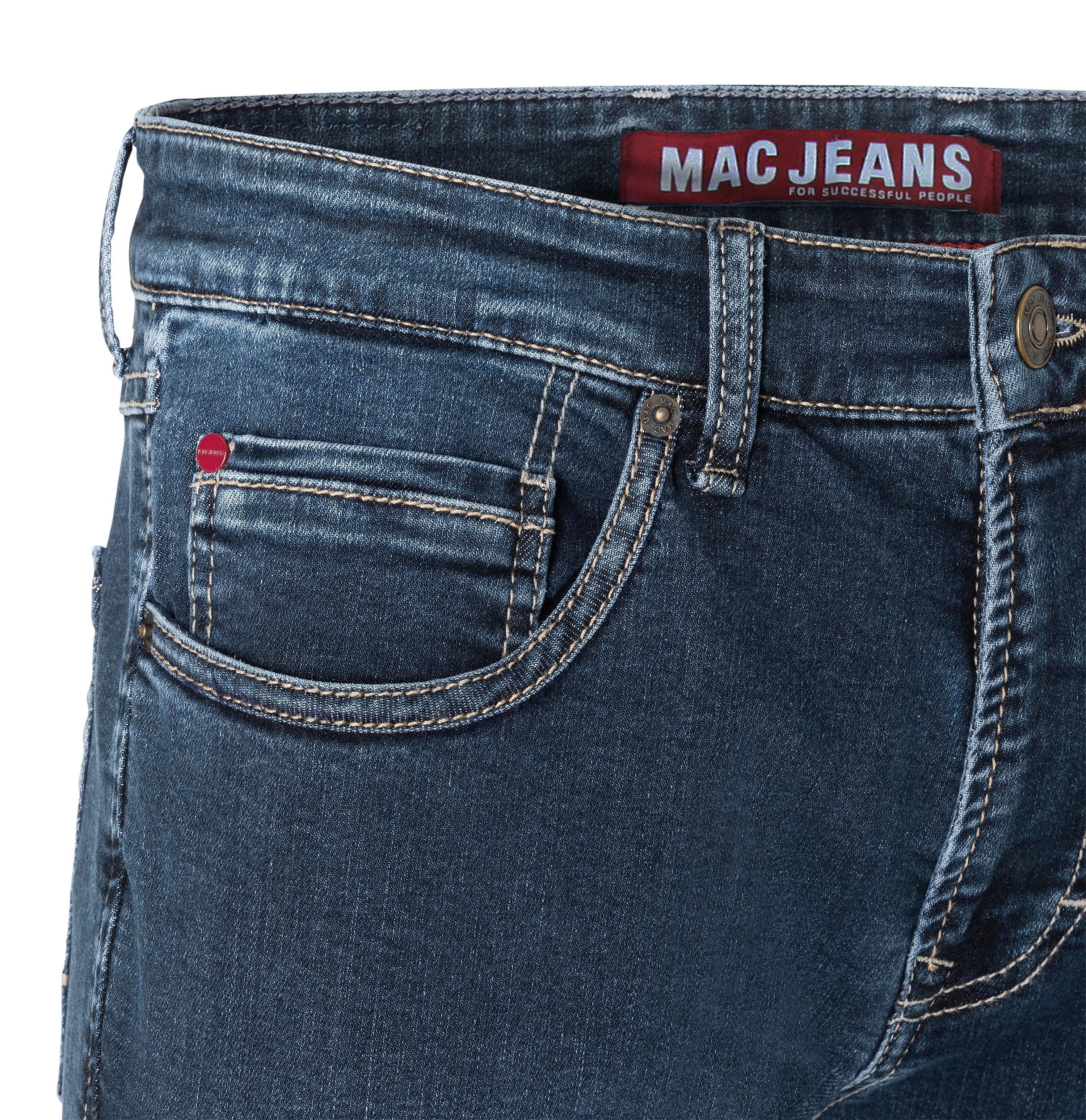 5-Pocket-Jeans Stretch-Denim Peached H634 MAC Arne Blue Pipe Dark