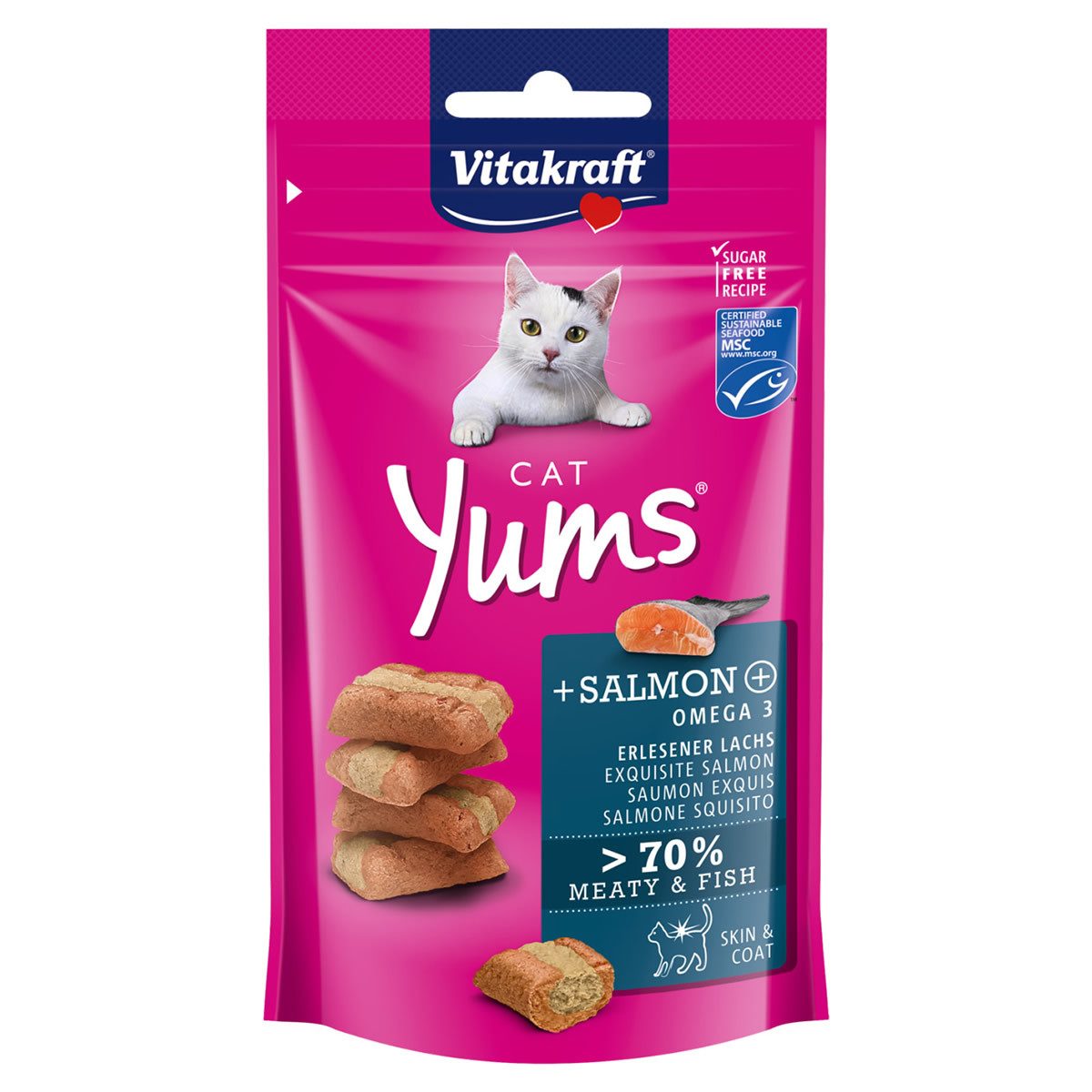 Vitakraft Cat Yums + Lachs 40 g, Snack für: Katze