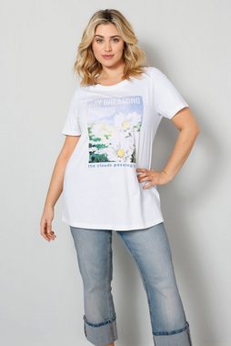 Janet & Joyce Rundhalsshirt T-Shirt Blumen-Motiv