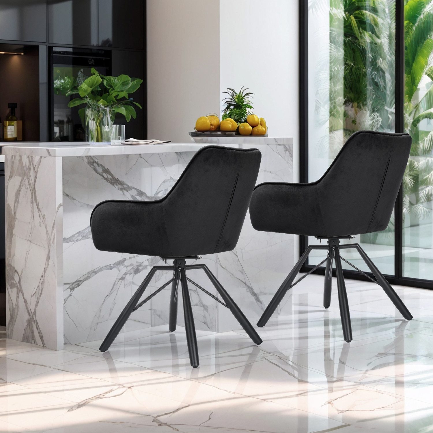 oyajia Polsterstuhl Esszimmerstühle drehbar mit Armlehnen (2 St), 360 Grad günstig online kaufen