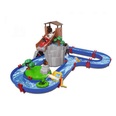 Aquaplay Wasserbahn AdventureLand 8700001547, mit Berg Turm Stausee Boot Spielset Kinder Wasserspielzeug