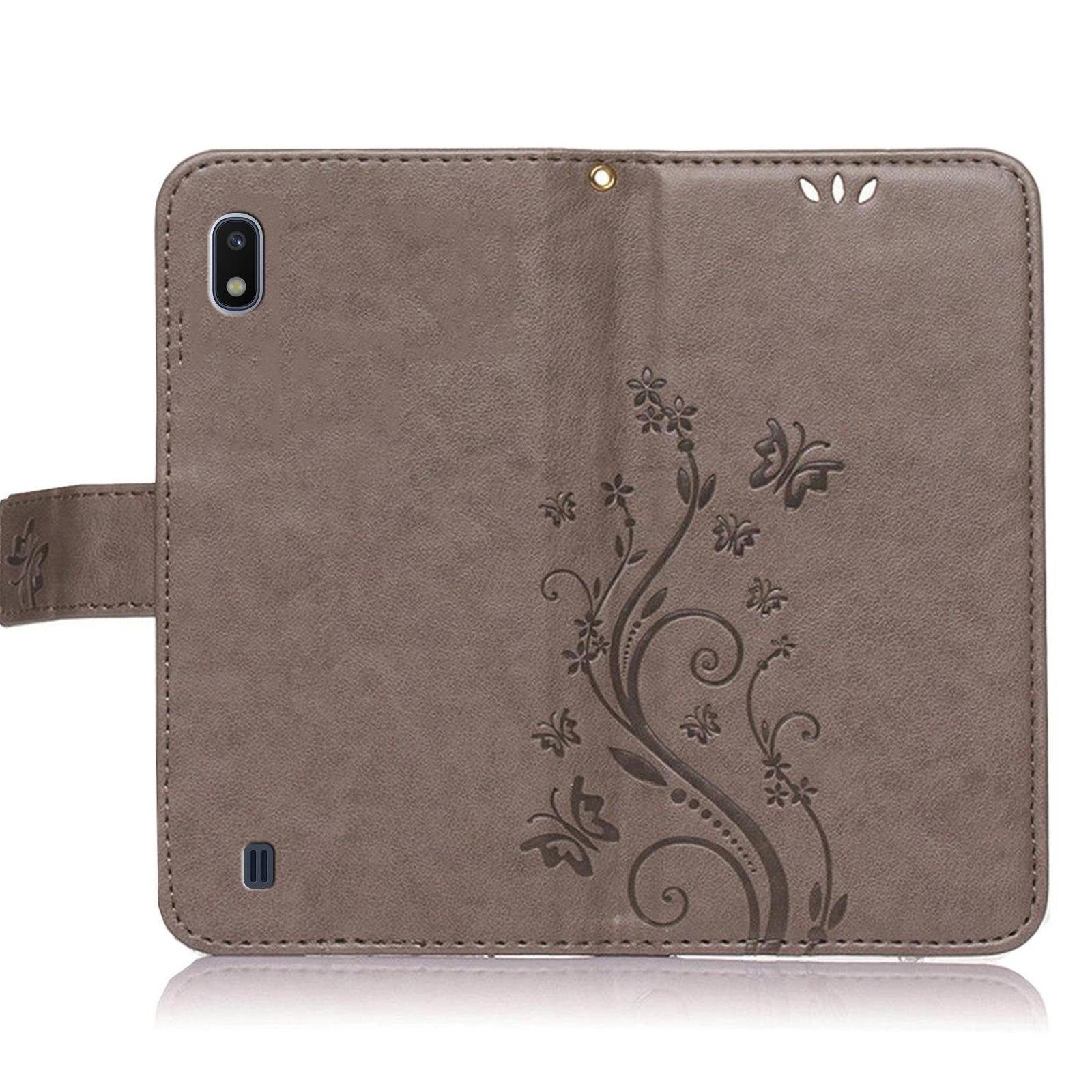 Numerva Handyhülle Bookstyle Flower für Samsung Galaxy A10, Handy Tasche Schutzhülle Klapphülle Flip Cover mit Blumenmuster