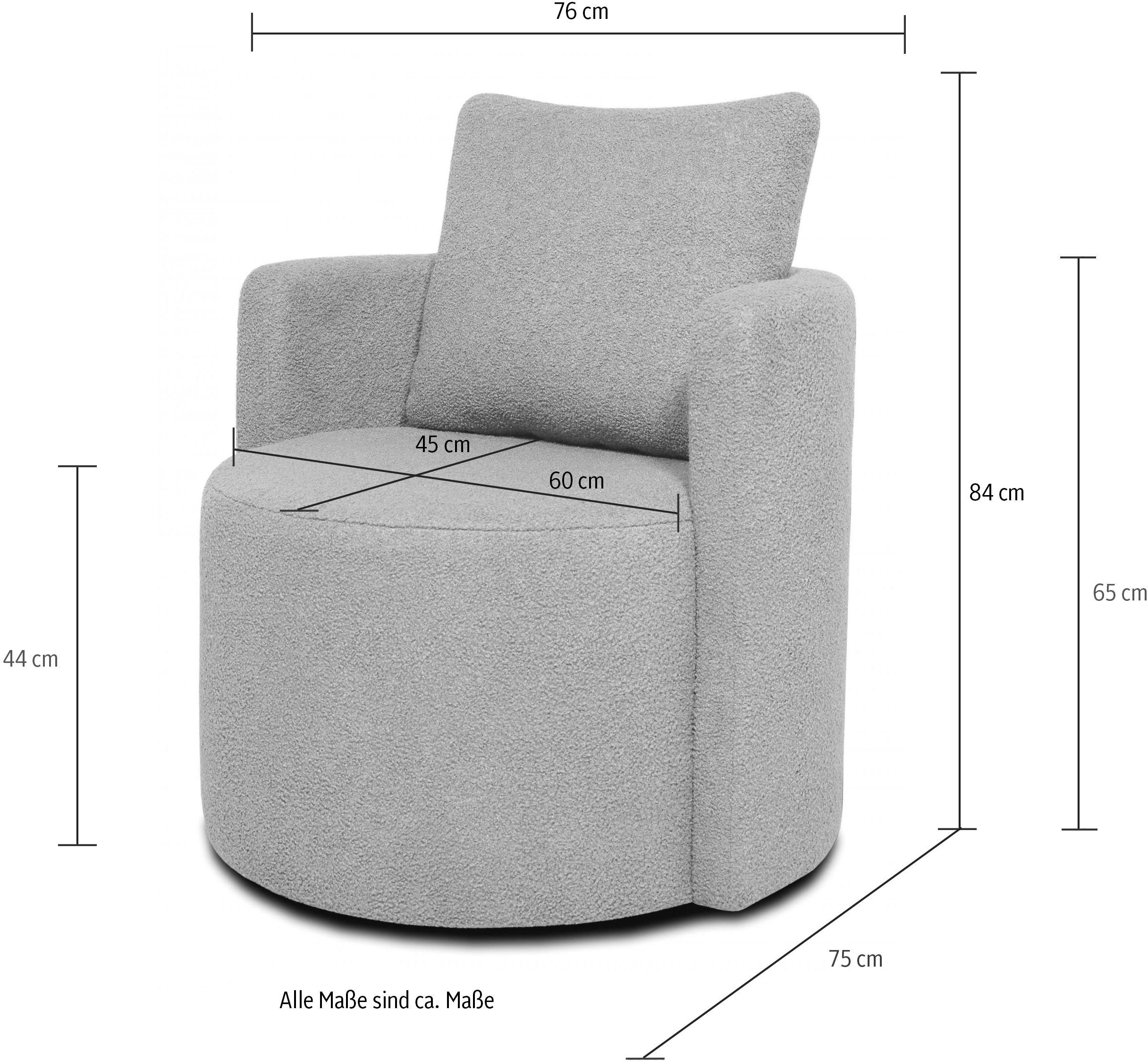 auch Stoff Sessel, andas erhältlich wendbarem recyceltem Rückenkissen, mit in