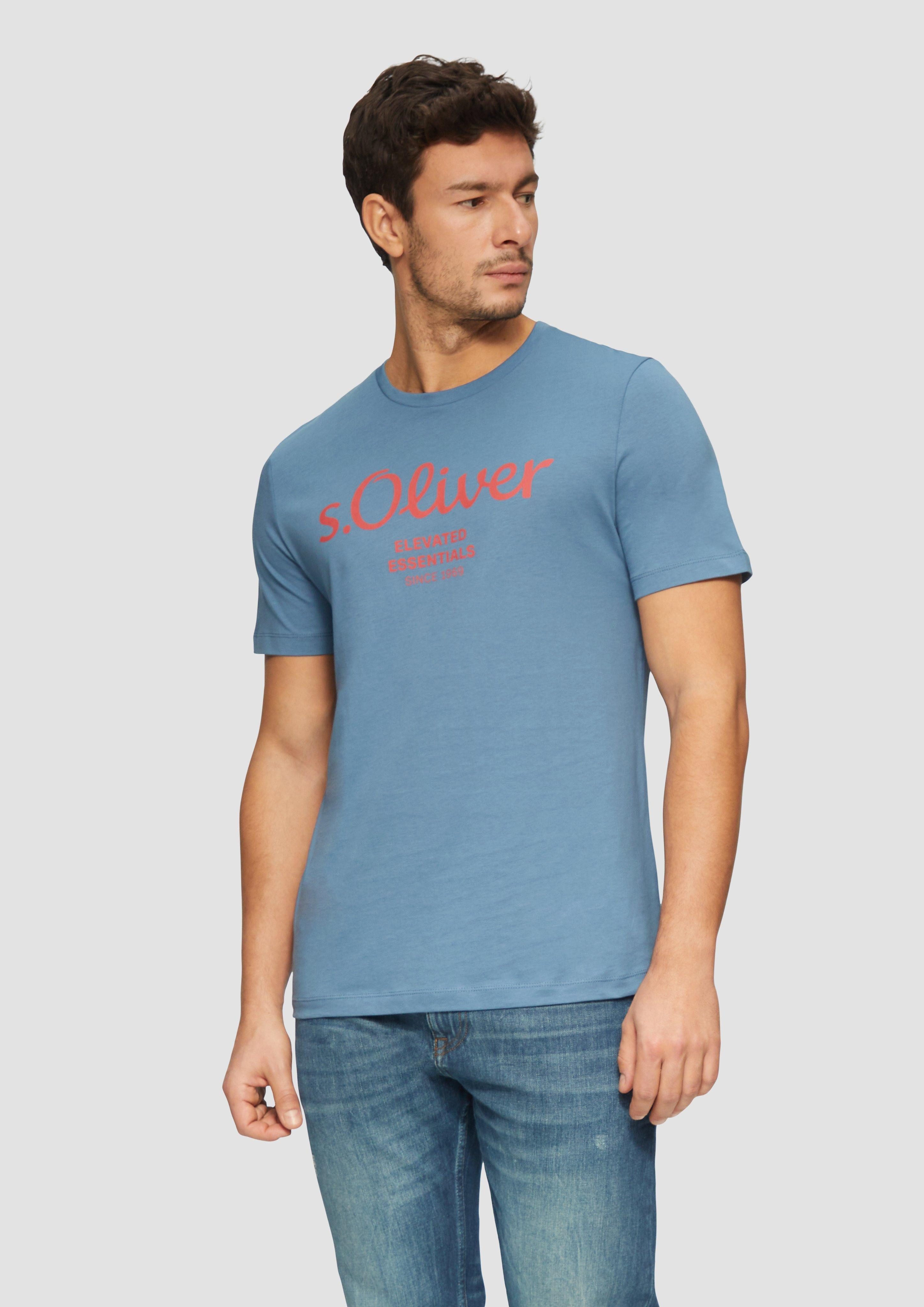s.Oliver Kurzarmshirt T-Shirt mit Logo-Print Artwork günstig online kaufen