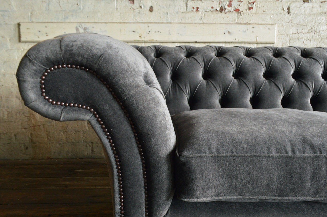 Sofa Textil Europe 1069, Chesterfield 3-Sitzer in Luxus Polster Design Couch Made JVmoebel Klass