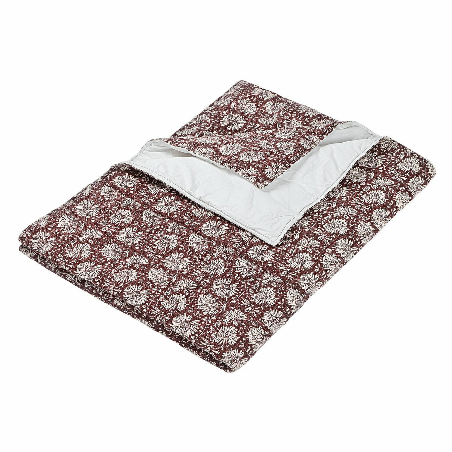 Mirabeau Tagesdecke Plaid Soleique bordeaux/weiß günstig online kaufen