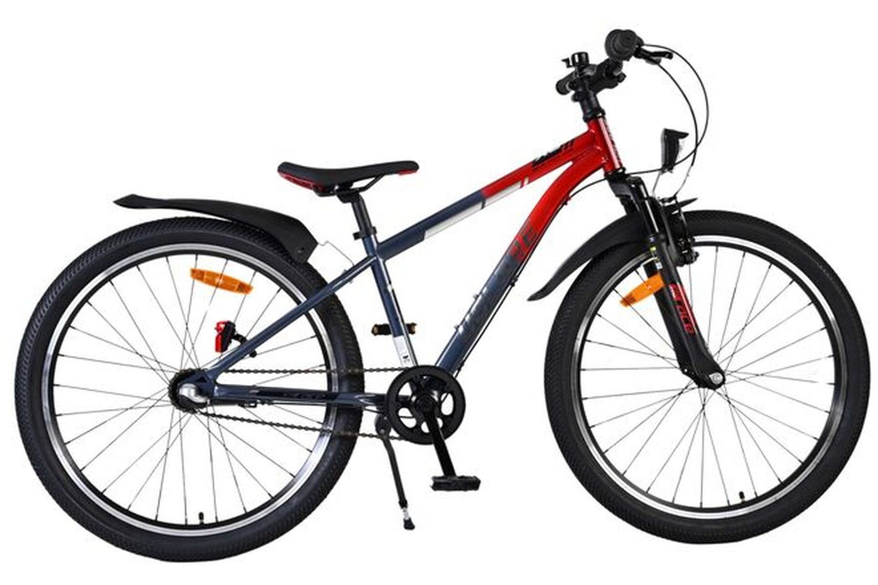 Volare Kinderfahrrad XC Race Kinderfahrrad - 24 Zoll - Nexus 3 - Rot/Grau, Reflektoren, Klingel, Ständer; 85 % vormontiert