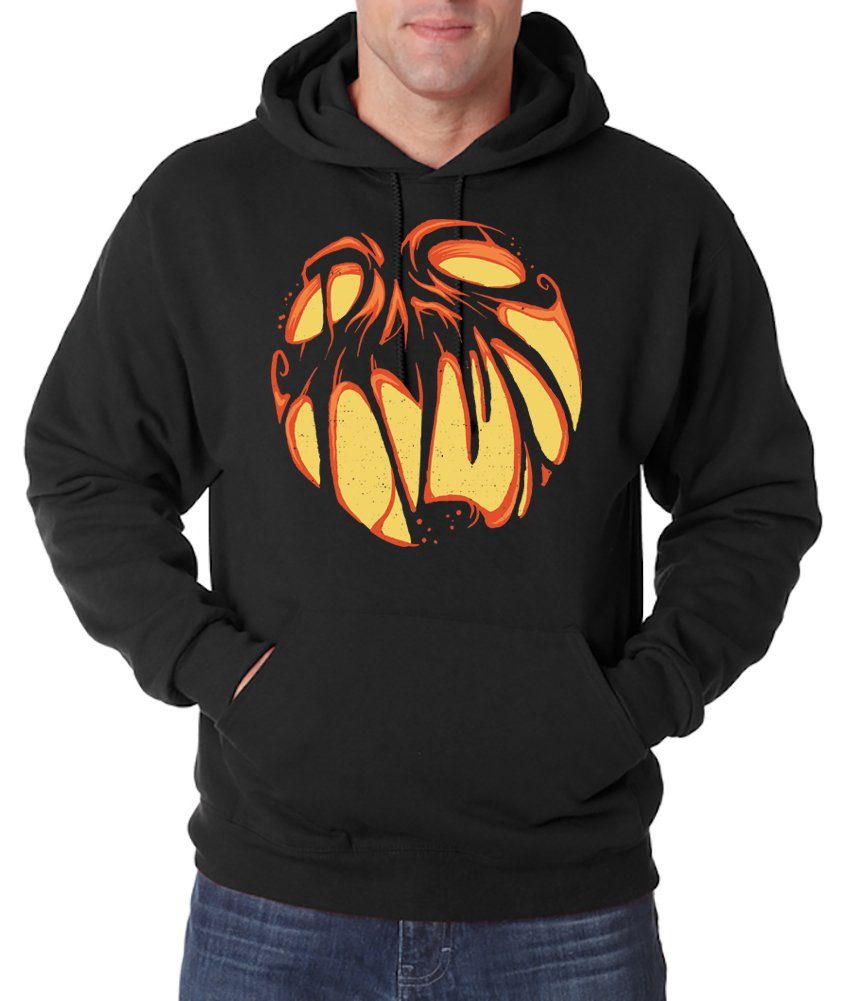 Kapuzenpullover Halloween Kürbis Herren Hoodie Pullover Horror Face Fun-Look