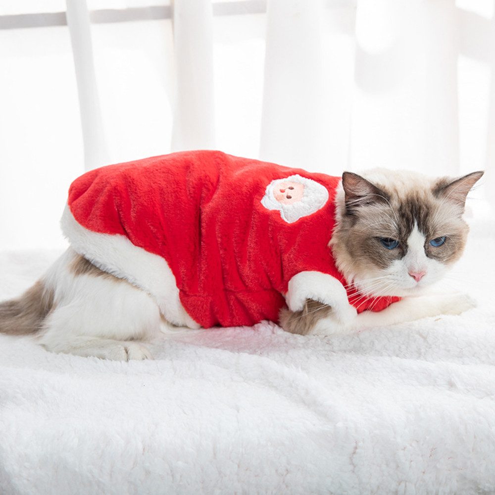 Ledander Hundeoverall Winter Plüsch Katzenkleidung, Hundepullover,Warme Haustier Pullover, für Kätzchen und kleine Hunde