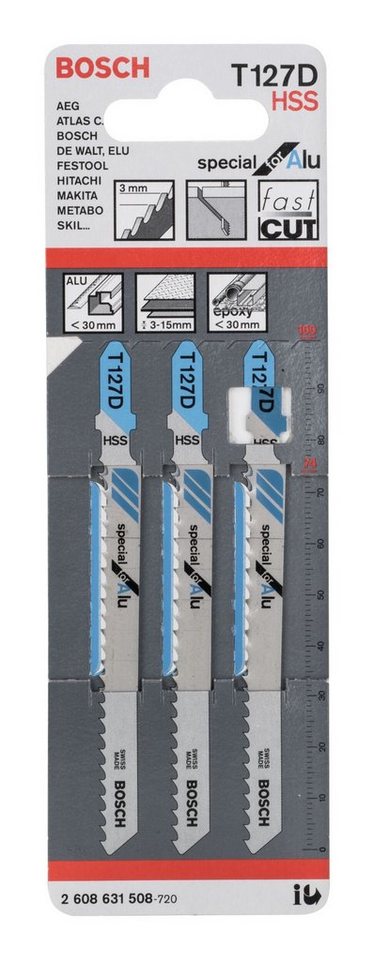 Thumbnail - BOSCH Stichsägeblatt (3 Stück), T 127 D Special for Alu - 3er-Pack