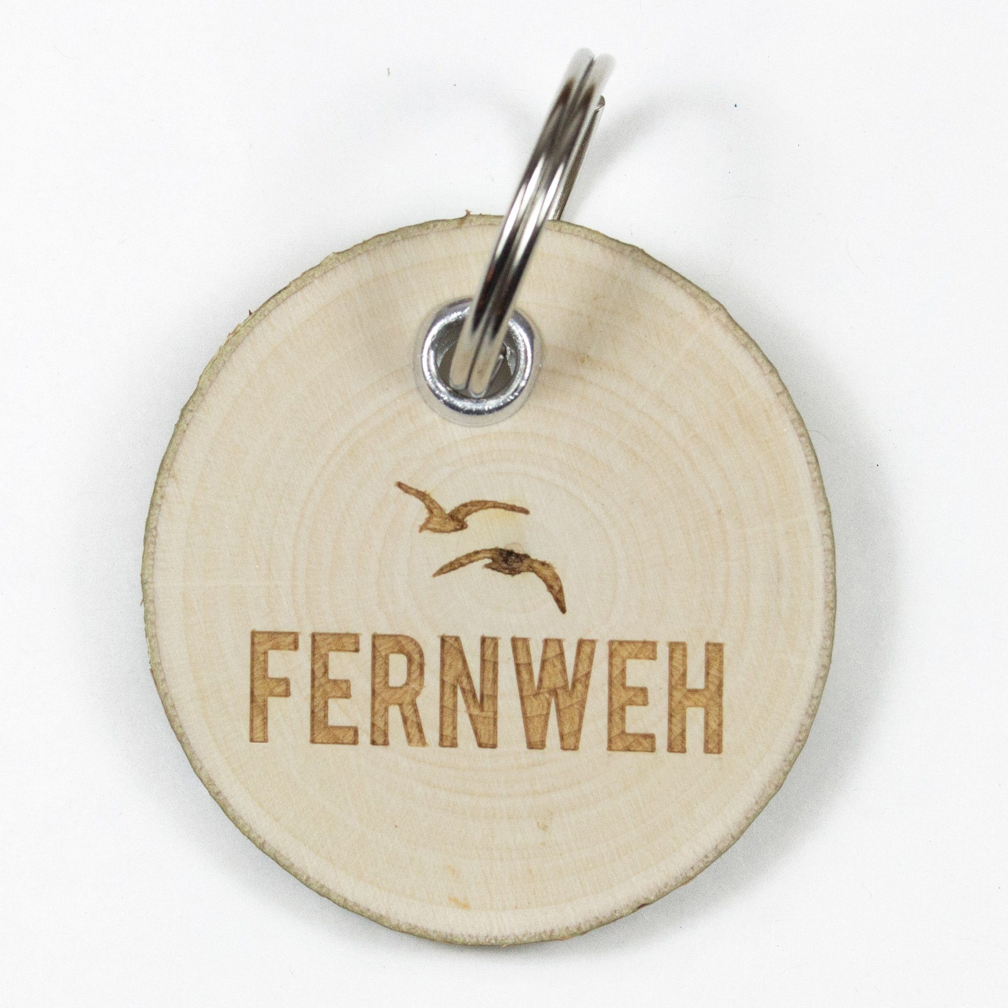 Bow & Hummingbird Schlüsselanhänger Schlüsselanhänger Fernweh, aus nachhaltigem Haselnussholz | Schlüsselanhänger