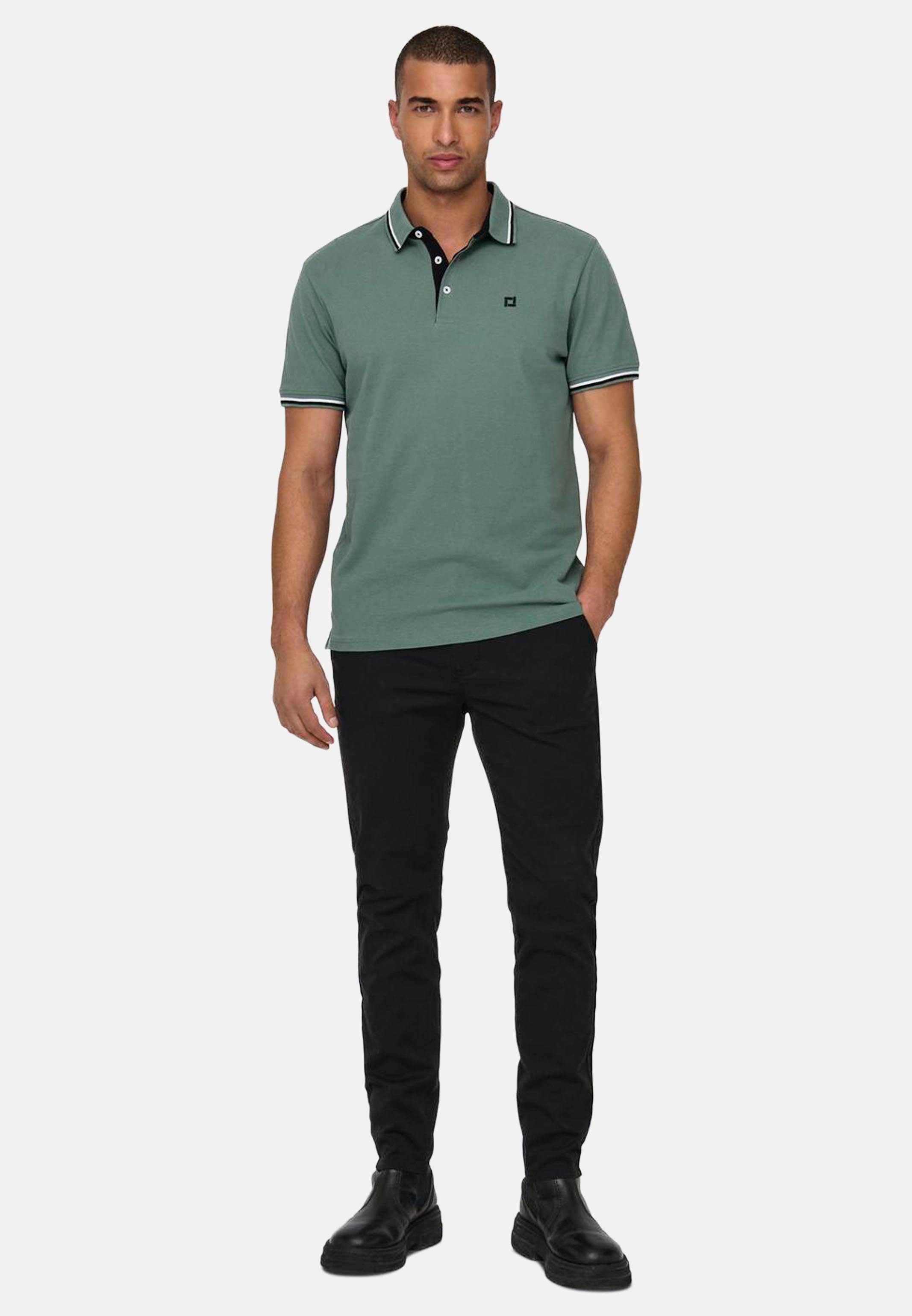 ONLY & SONS Poloshirt 2er Pack Onsefletcher (Spar-Set, 2-tlg) Poloshirt - Baumwolle - Atmungsaktiv - Hochwertiger Piqué-Stoff