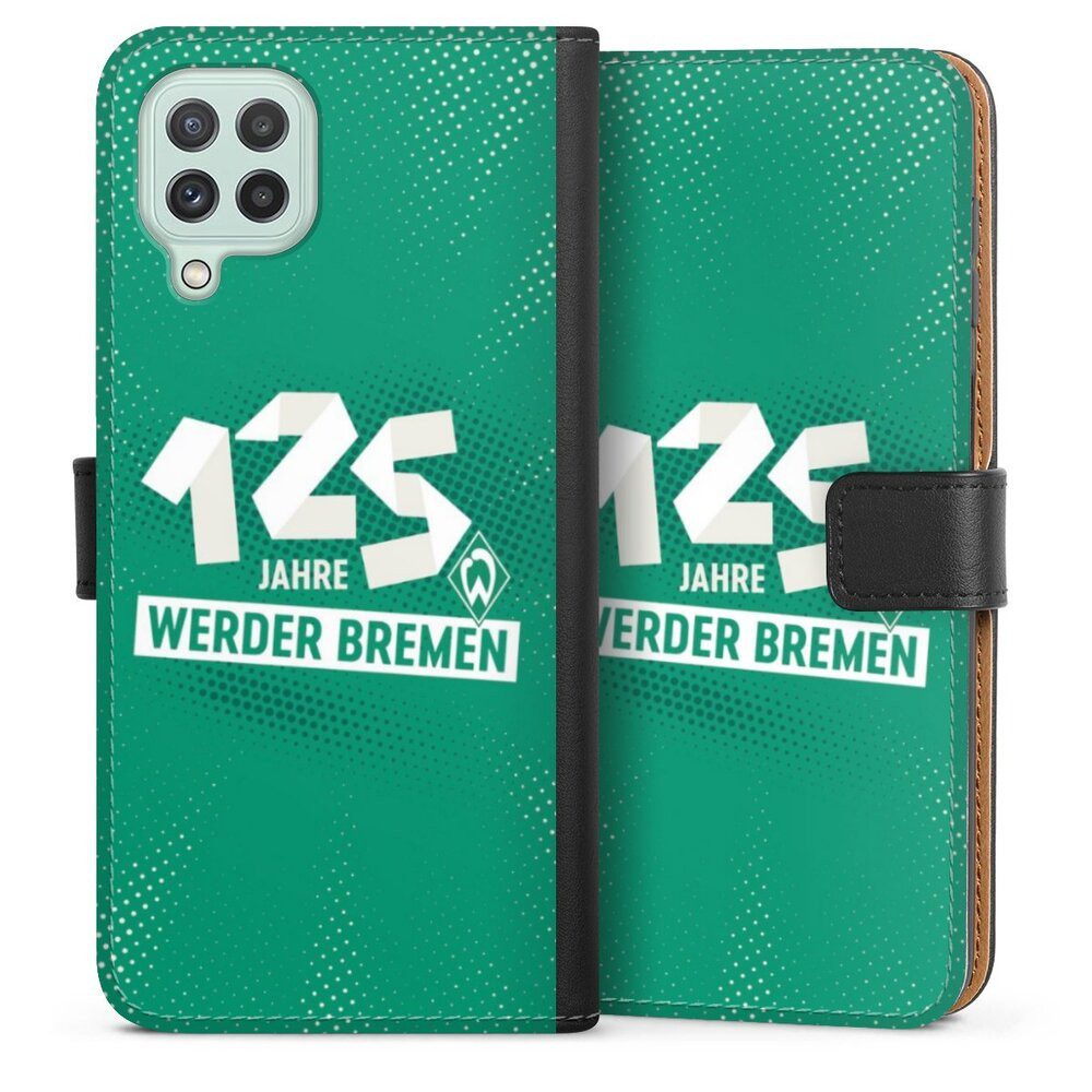 DeinDesign Handyhülle 125 Jahre Werder Bremen Offizielles Lizenzprodukt, Samsung Galaxy A22 4G Hülle Handy Flip Case Wallet Cover