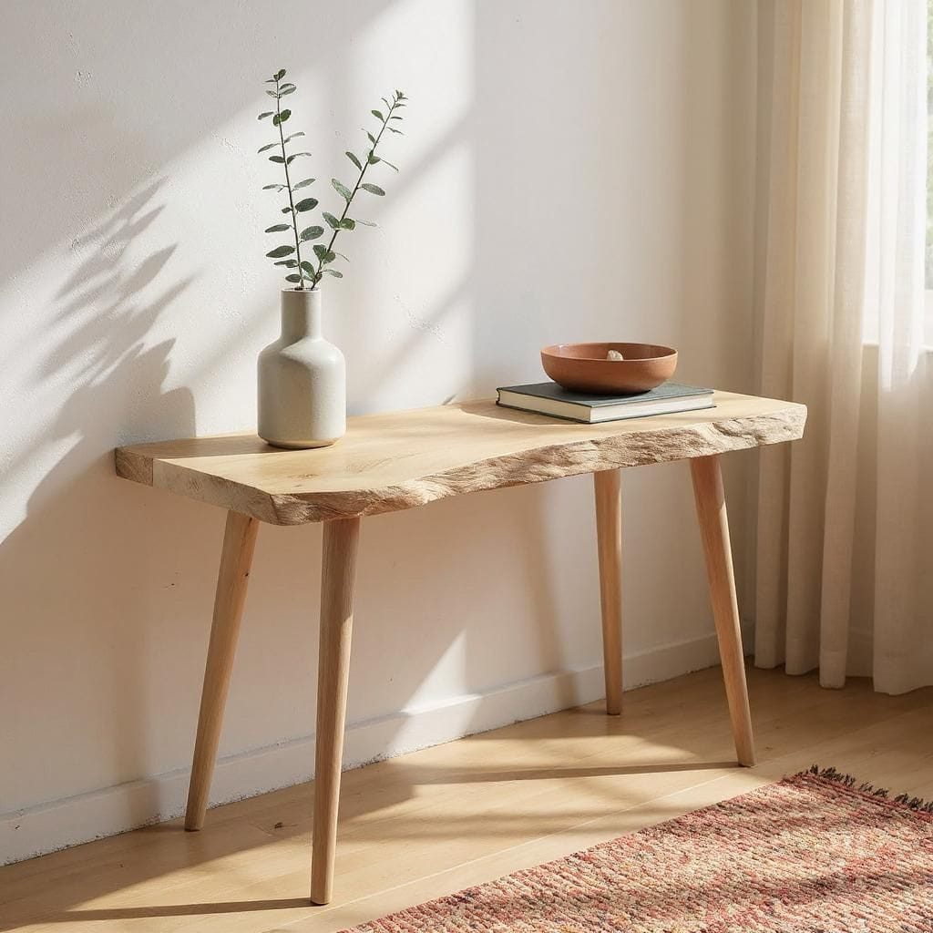 DaoWood Konsolentisch Konsolentisch Beistelltisch Flurtisch Wandtisch MassivHolz