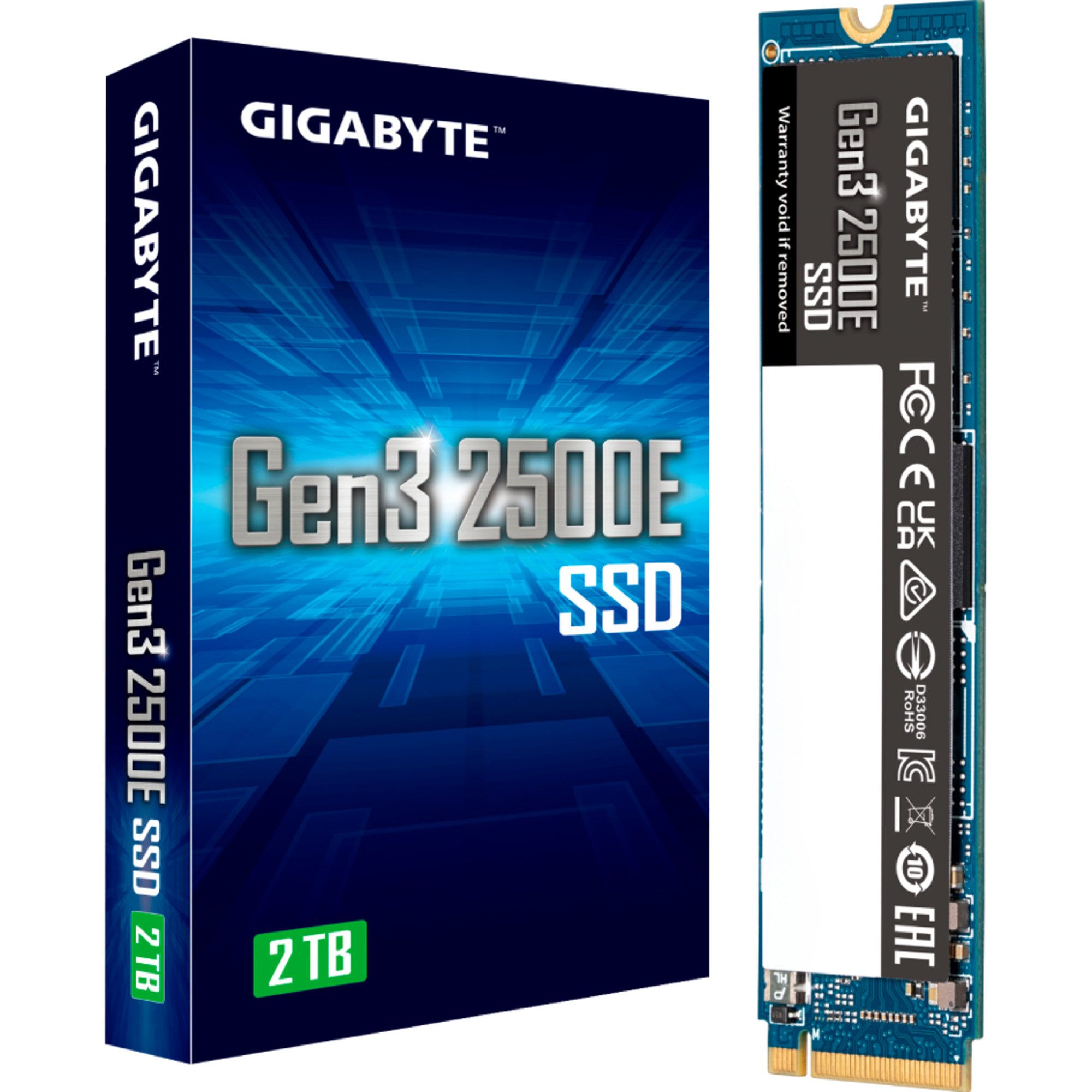 Gigabyte GIGABYTE Gen3 2500E SSD 2 TB, (PCIe 3.0 x4, NVMe interne HDD-Festplatte (2 TB) Steckkarte"