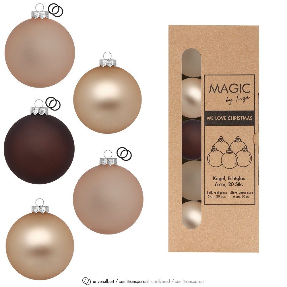 MAGIC by Inge Weihnachtsbaumkugel, Weihnachtskugeln Glas 6cm 20 Stück - Calm Grove