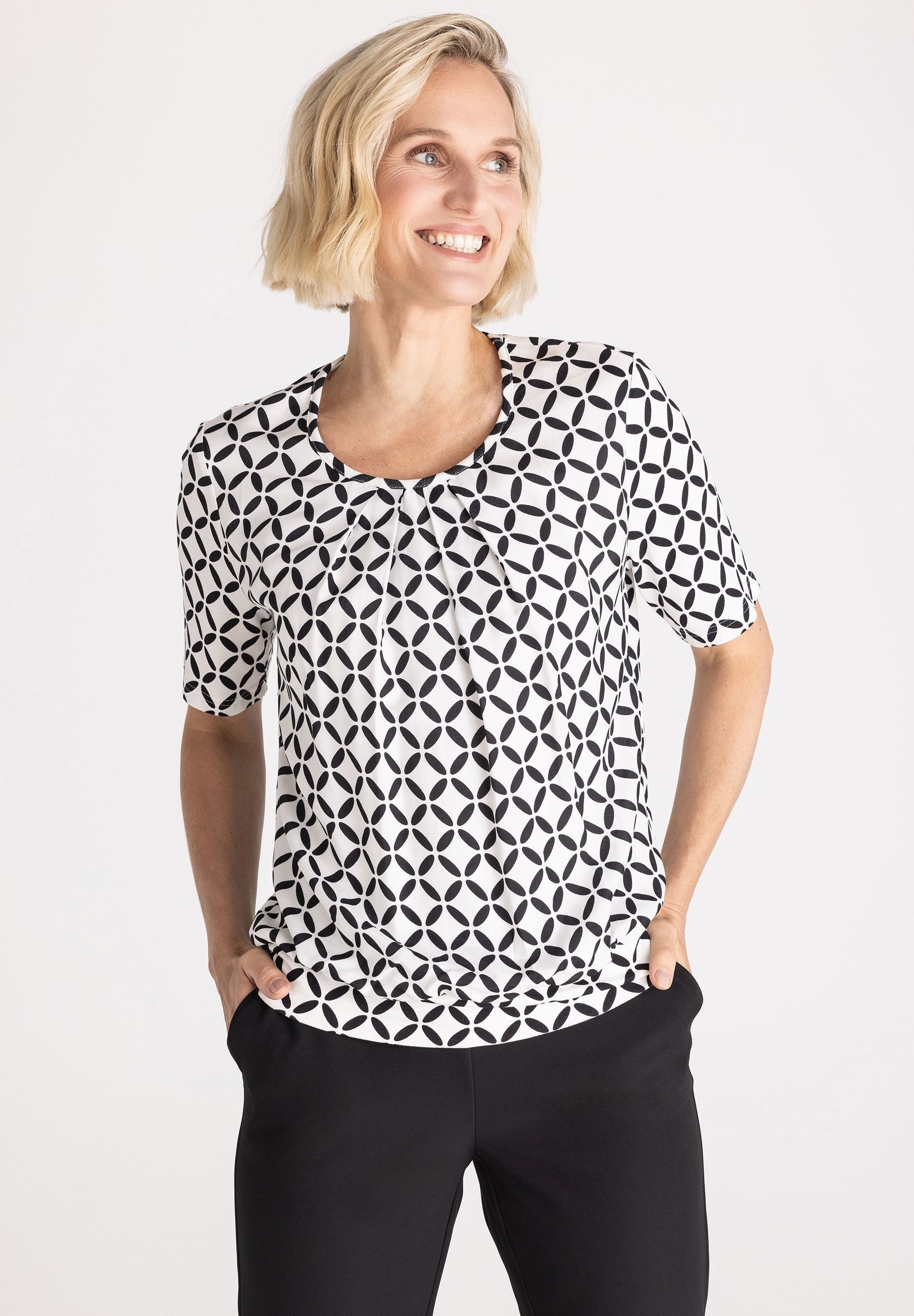 Blusenshirt mit feiner Falte
