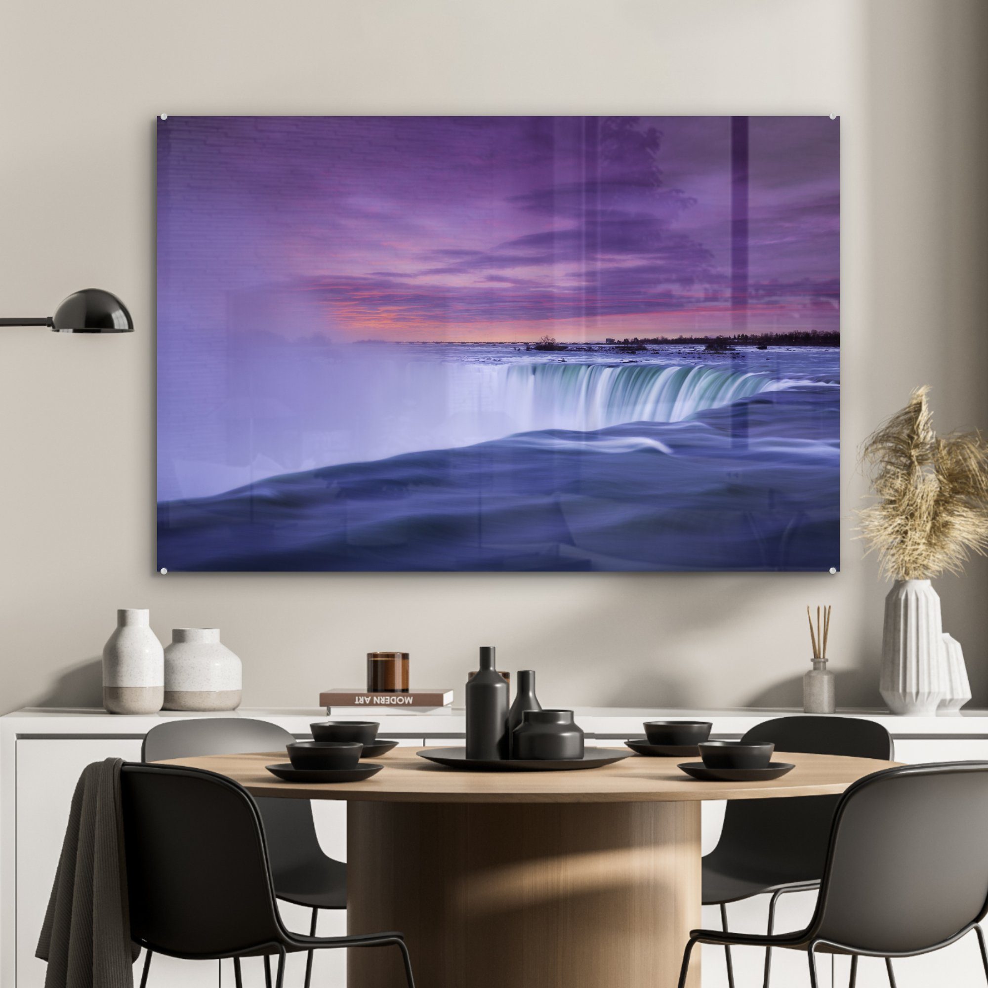 Schlafzimmer Niagarafälle, MuchoWow & (1 Acrylglasbilder Amerika Wasserfall Wohnzimmer - - Acrylglasbild St),