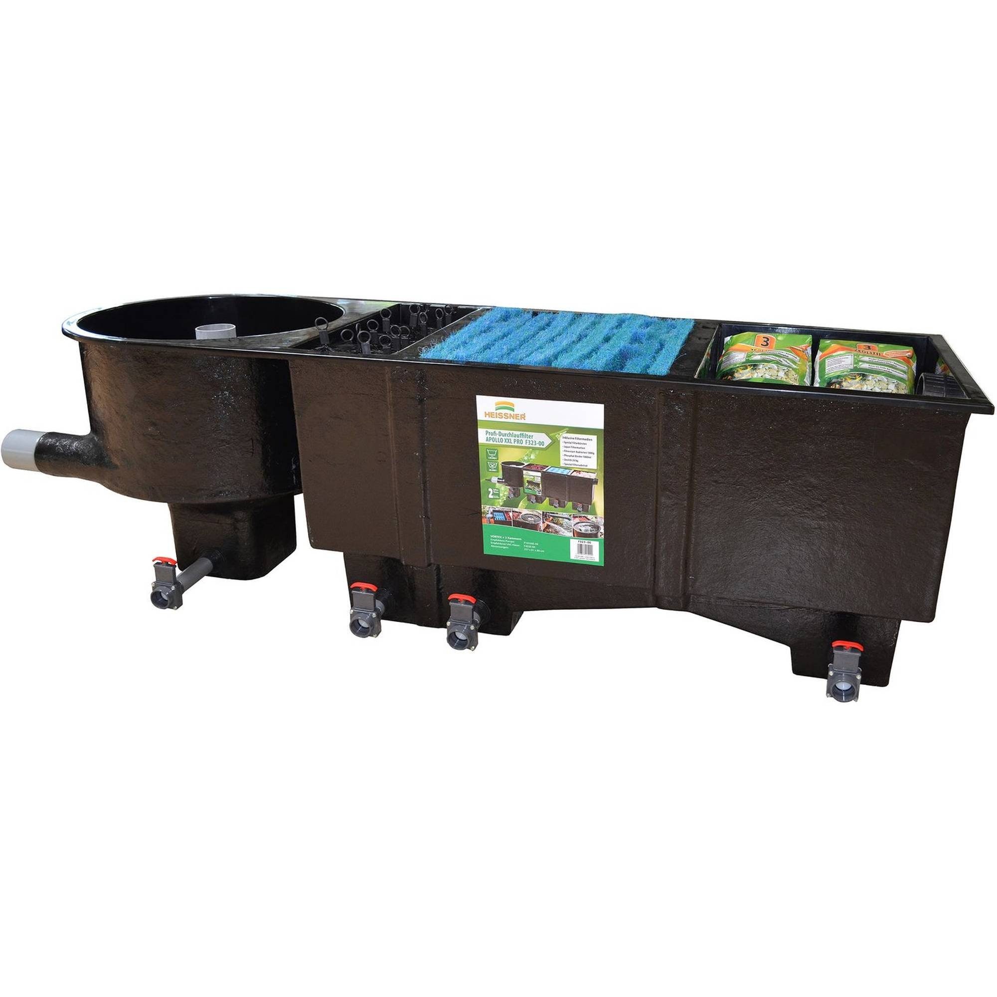Heissner Teichfilter Teichfilter APOLLO XXL mit Vortex und 3 Filterkamm (Komplett-Set, 1 St)