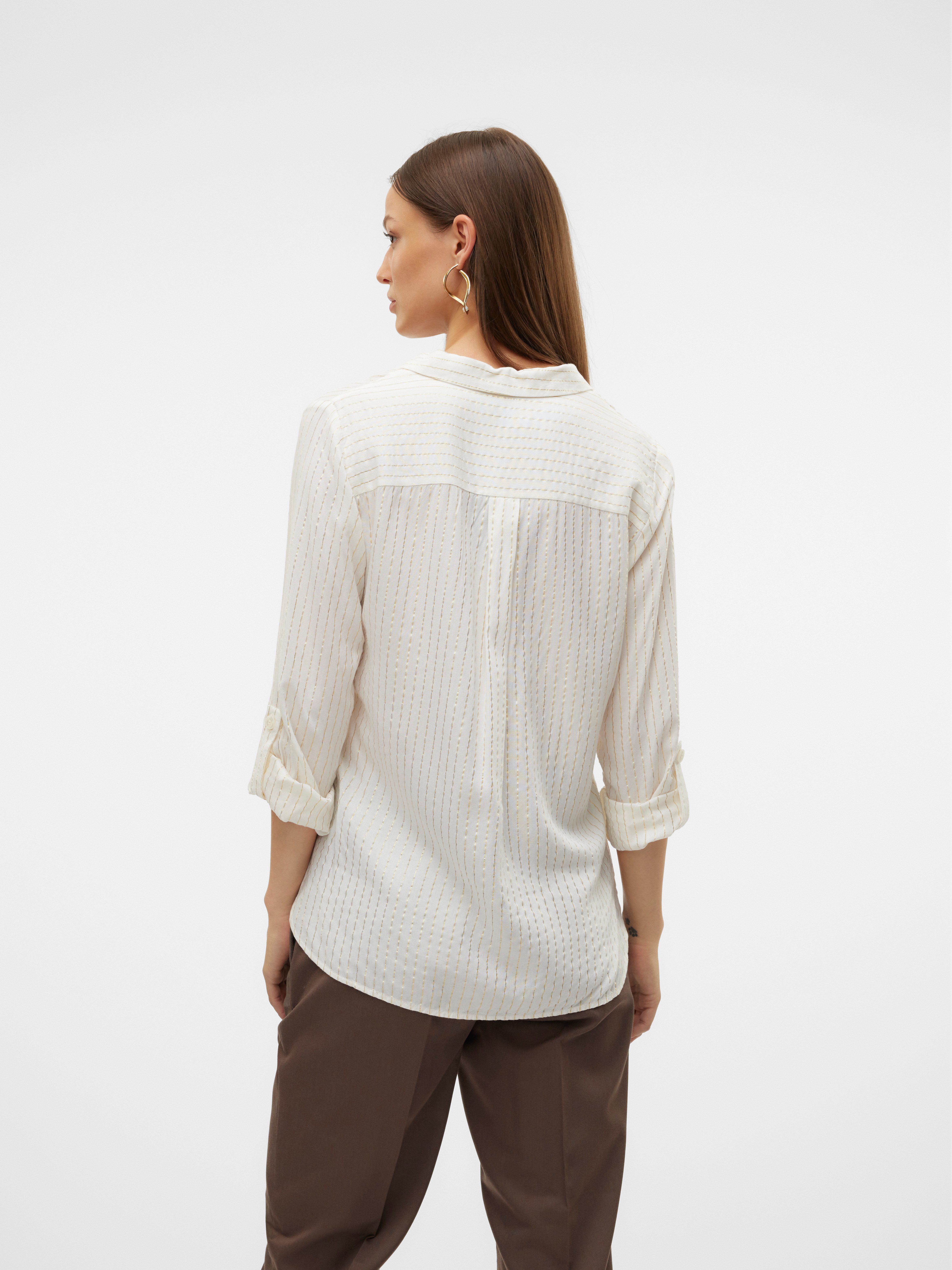Vero Moda Hemdbluse VMBUMPY LS GLITTER SHIRT WVN GA NOOS mit Glitzereffekt