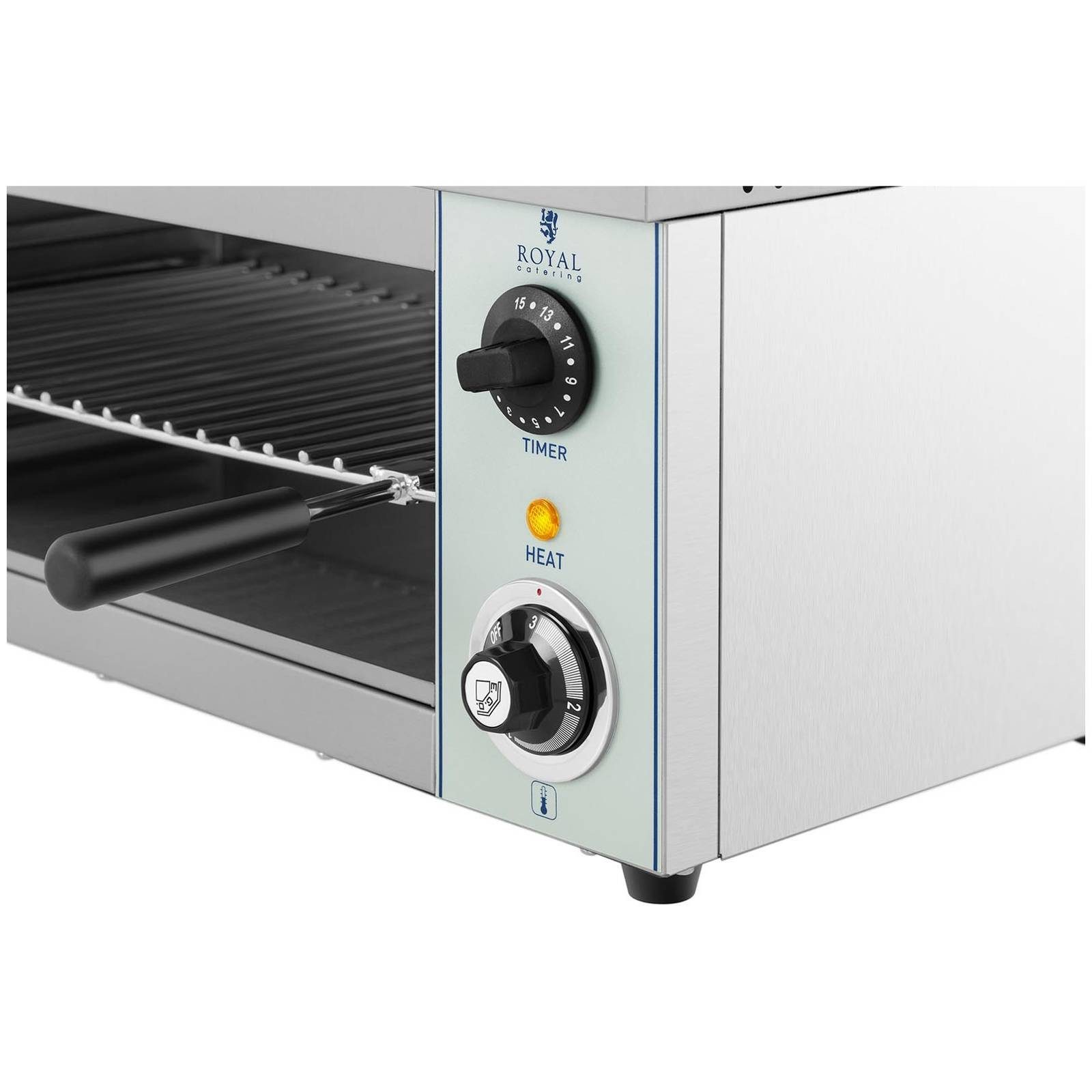 Royal Catering Elektrogrill Salamander Ofen Überbackgerät Elektro Grill Toaster Edelstahl 2000 W, 2000 W