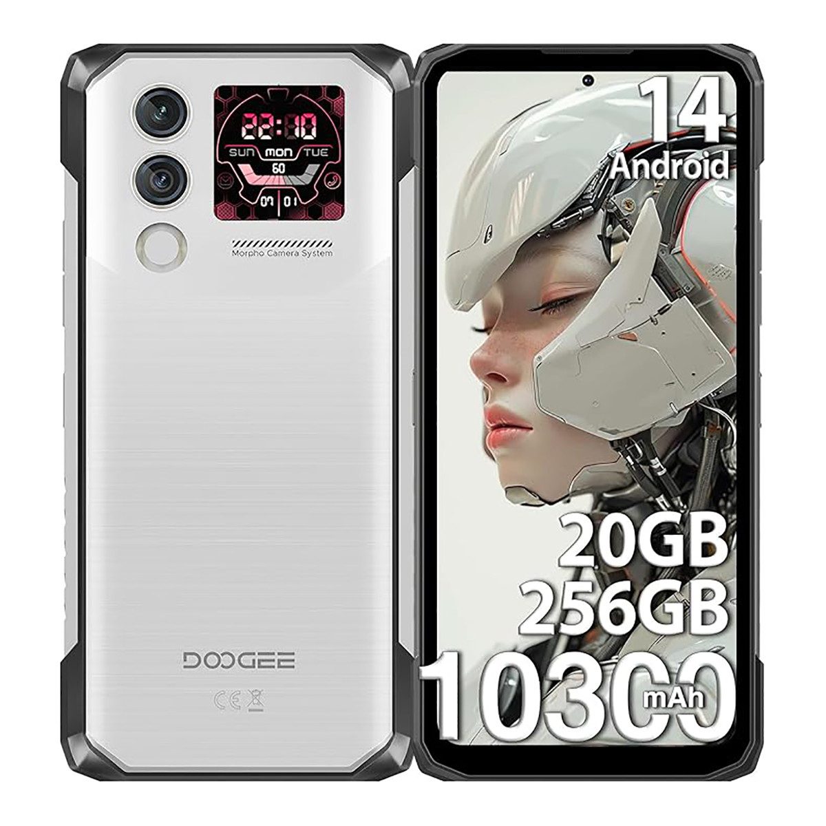 DOOGEE Blade 10 MAX Outdoor Handy 10300mAh 20GB+256GB 50MP NFC Smartphone (6.56" FHD+ Display, 1.54" Rückbildschirm, Android 14, IP68 Robustheit)