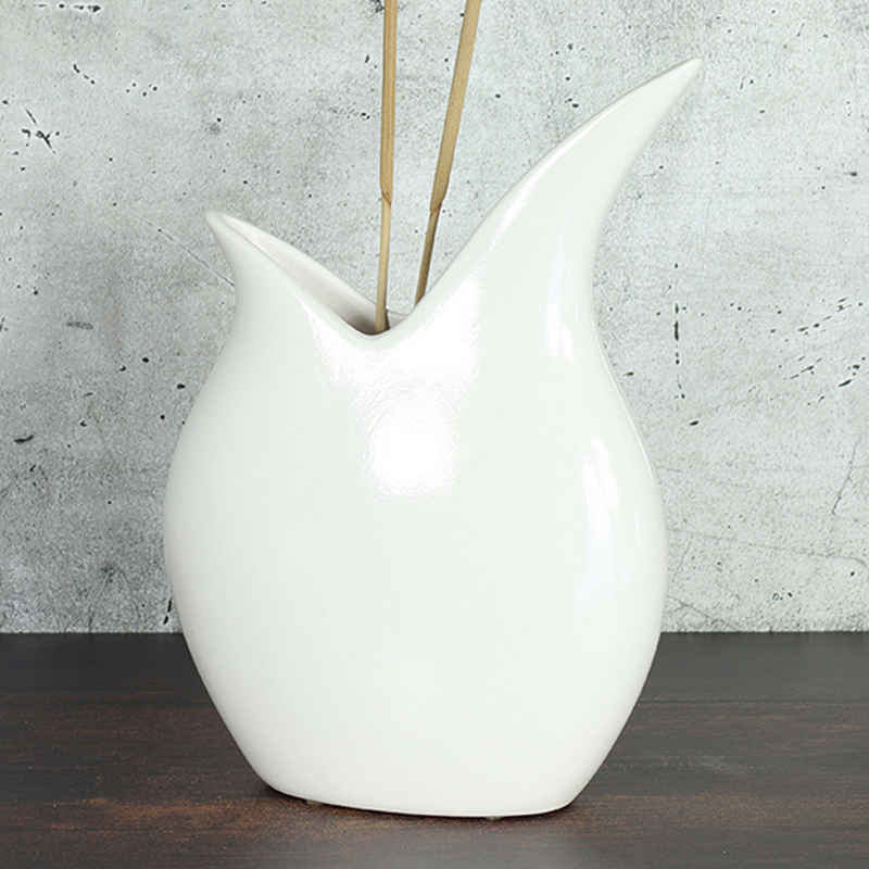 Goldbach Dekovase Keramik Vase Claire breit 24,5 x 9,5 x 35 cm, weiß (1 St)