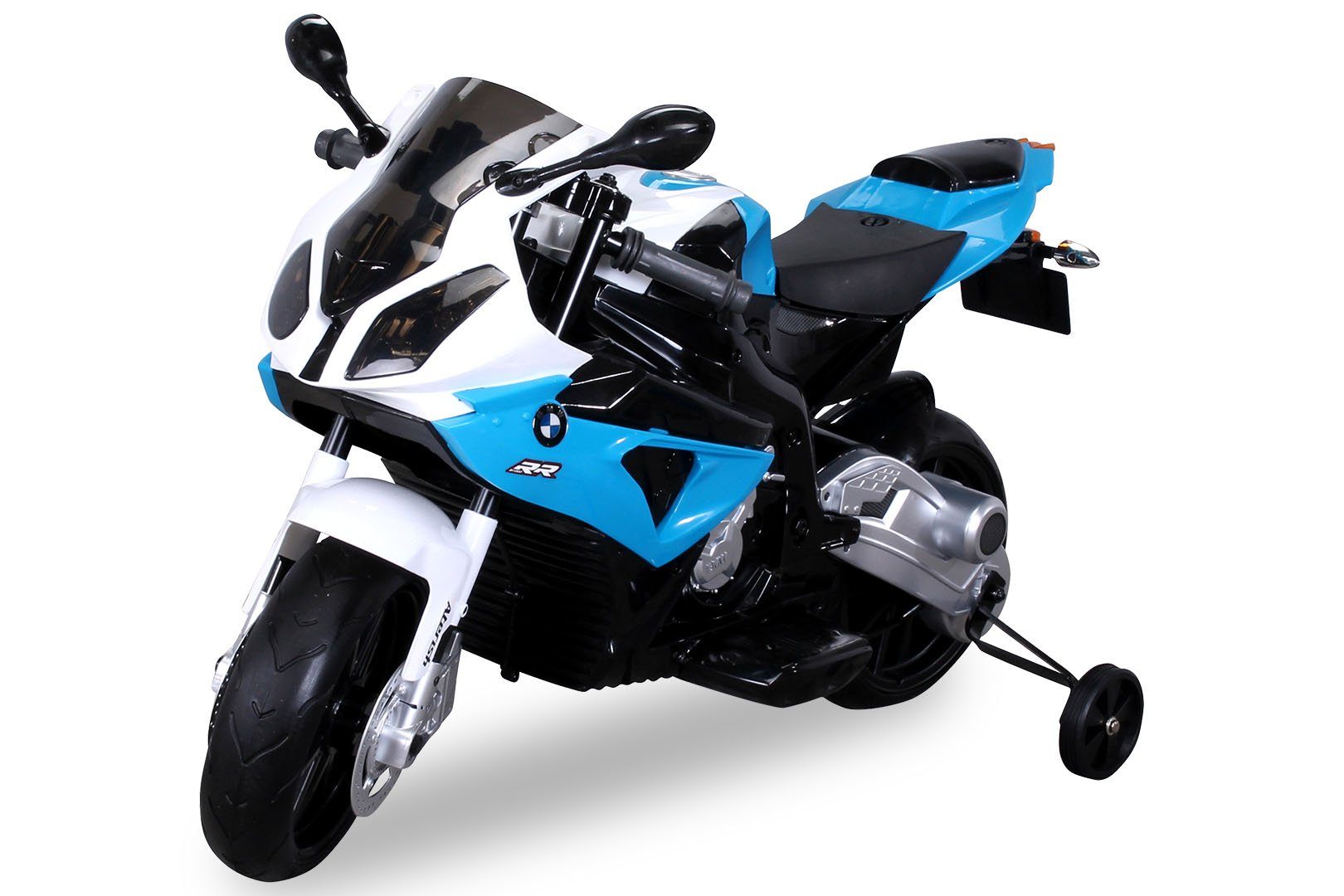 Kinderauto Kinderfahrzeug Elektromotorrad Blau Motorrad GP Racer 2 Motoren 