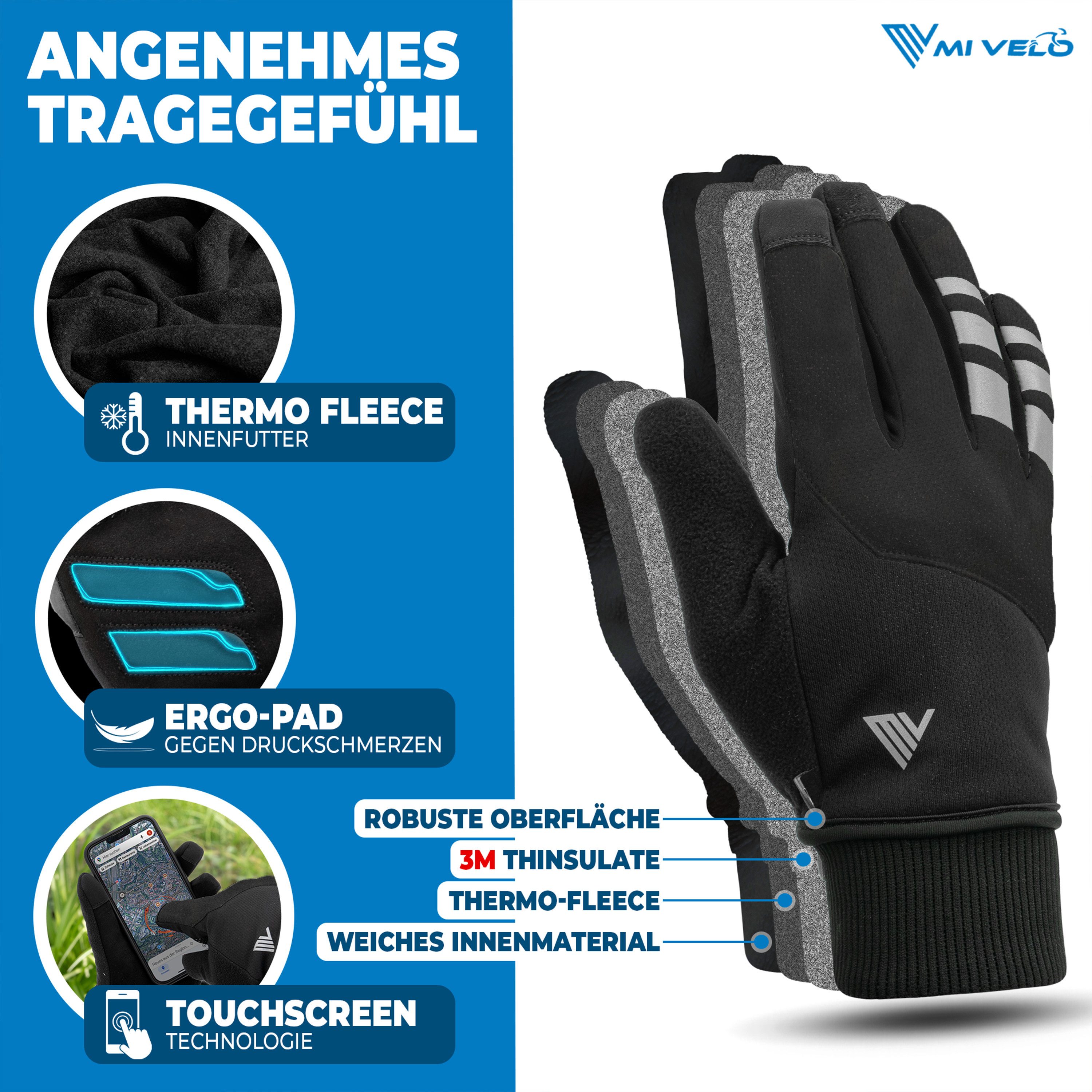 MIVELO Fahrradhandschuhe warme Winterhandschuhe Handschuhe Winter mit Thermo-Fleece wasserfest 3M-Thinsulate