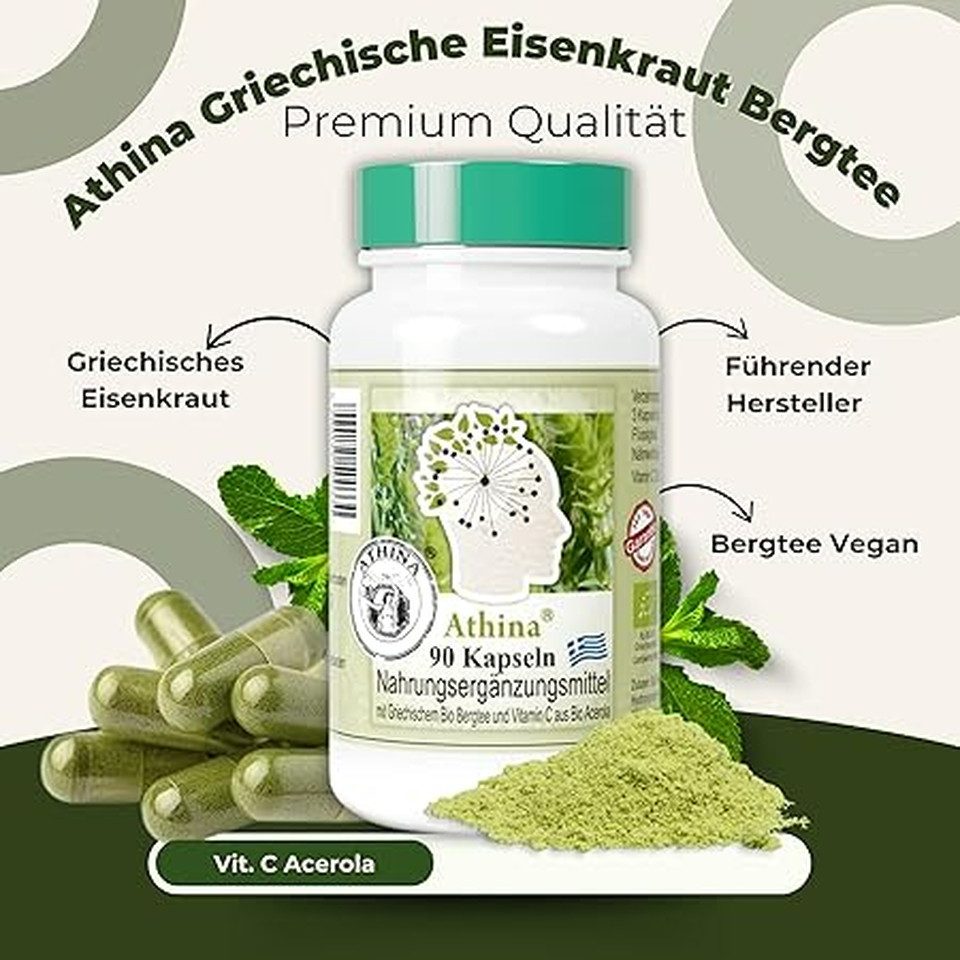 Athina Griechische Eisenkraut Bergtee Bio Kapseln, 45 g